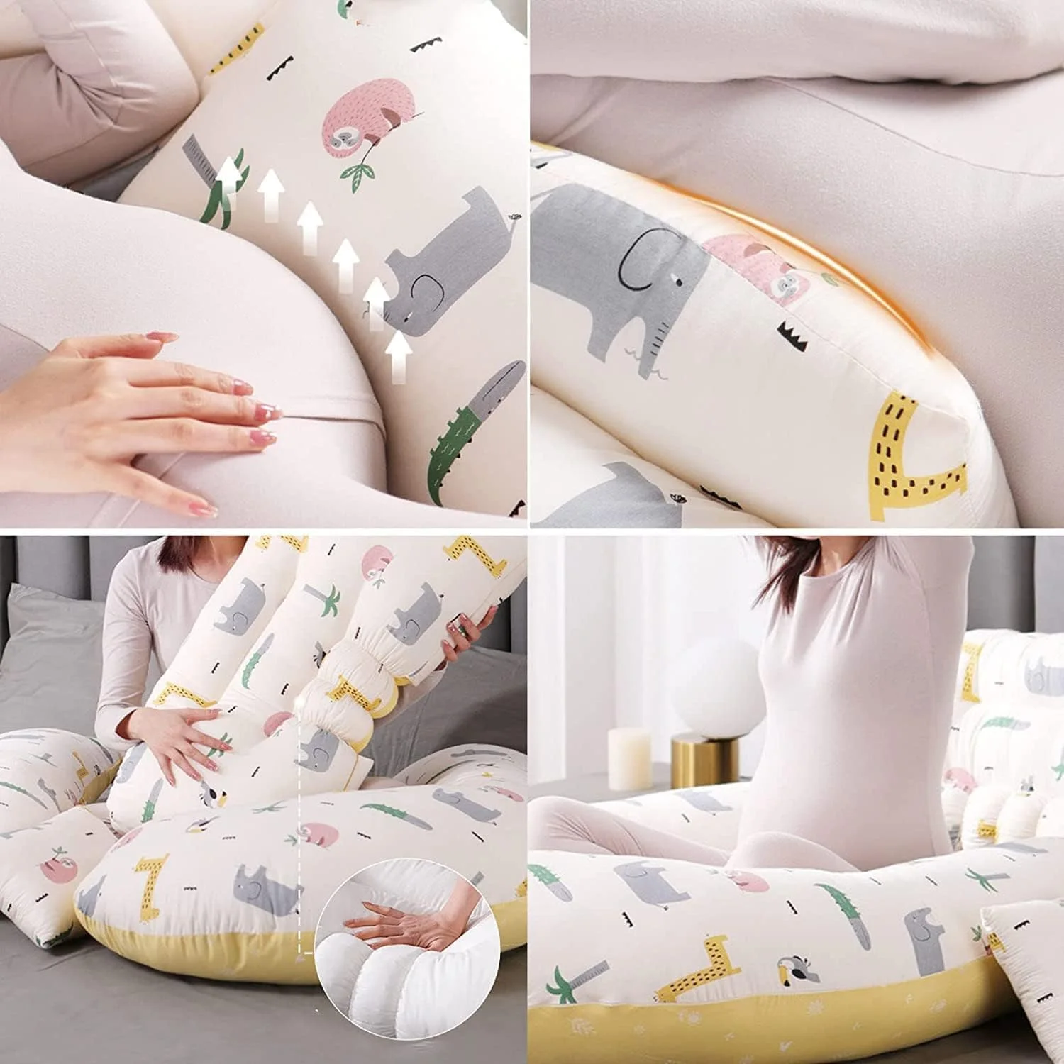 بالش بارداری OYDAS بالش بارداری U شکل، بالش تمام بدن زن باردار بالش خواب جانبی، بالش شیردهی چند منظوره بارداری