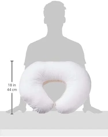بالش شیردهی، بالش شیردهی برای مادر، روکش نرم طرح دار با الیاف تنفسی، بالش ساپورت برای 0-12 ماه، کوسن ساپورت چند منظوره برای مسافرت 66x45.7x16.5 سانتی متر (صورتی)