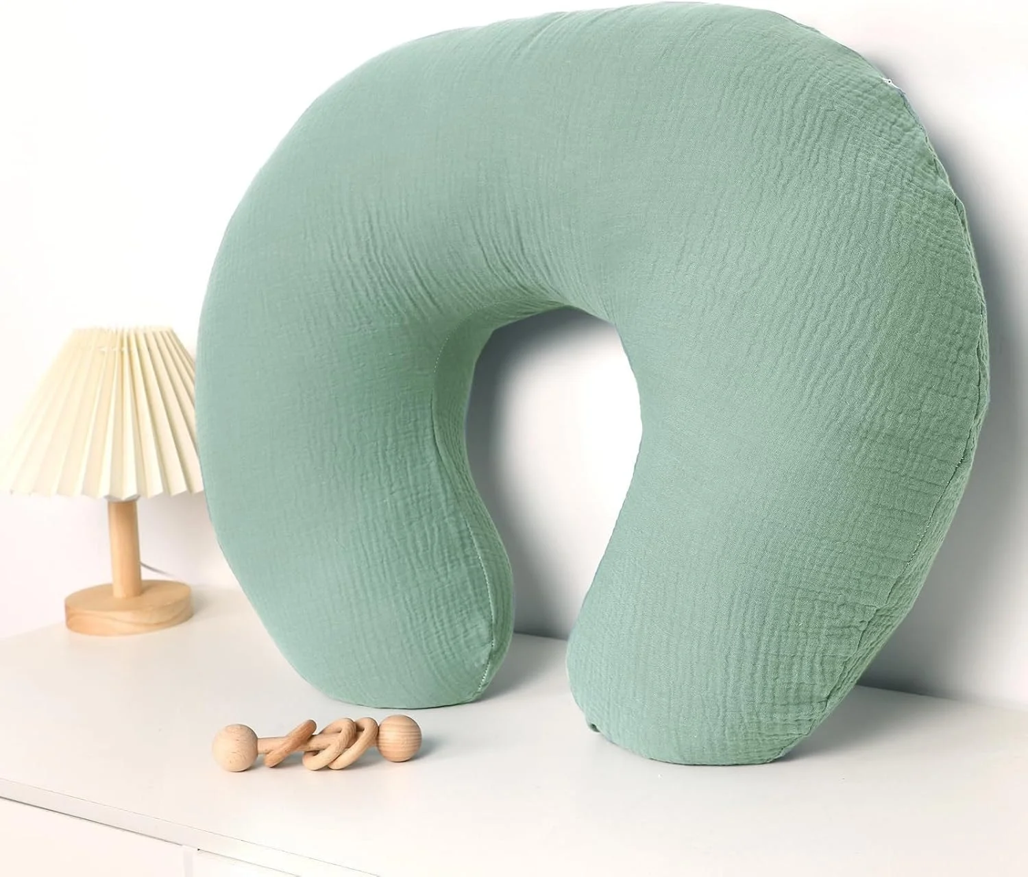 روکش بالش شیردهی، روکش های بسیار نرم پنبه ای موسلین برای بالش های شیردهی، قابل جابجایی، تنفس پذیر، قابل شستشو در ماشین لباسشویی، ایده آل برای نوزادان پسر و دختر، نوزادان تازه متولد شده، بسته 2 عددی، برگ C و Sag