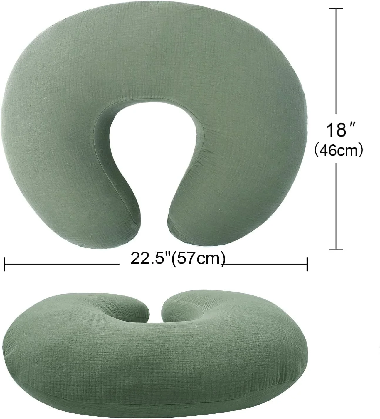 روکش بالش شیردهی، روکش های بسیار نرم پنبه ای موسلین برای بالش های شیردهی، قابل جابجایی، تنفس پذیر، قابل شستشو در ماشین لباسشویی، ایده آل برای نوزادان پسر و دختر، نوزادان تازه متولد شده، بسته 2 عددی، برگ C و Sag