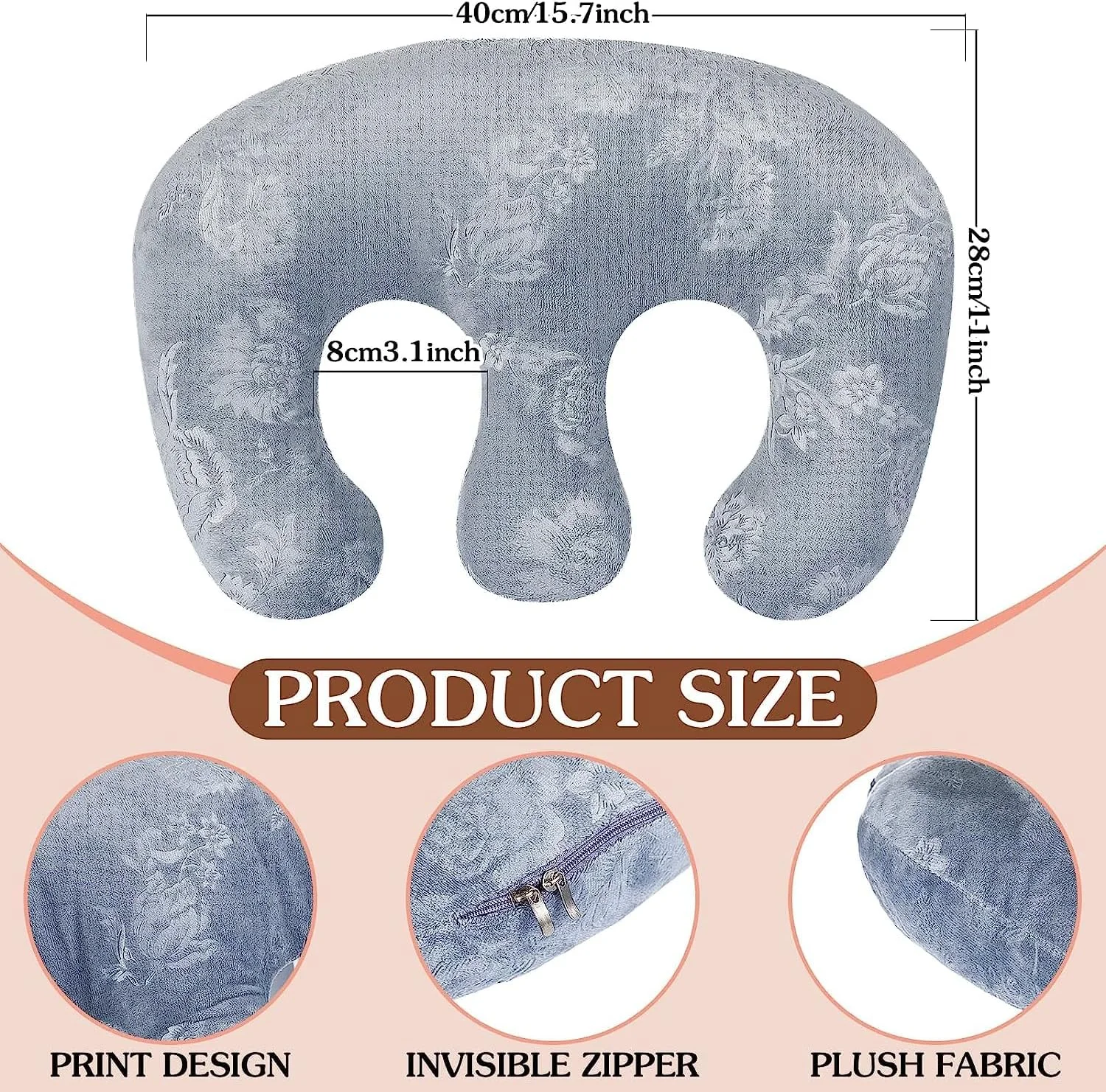 بالش ساپورت سینه سالن زیبایی NALACAL، پد بالش سینه نرم ماساژ SPA، بالش خواب مسافرتی قابل حمل حرفه ای (خاکستری)