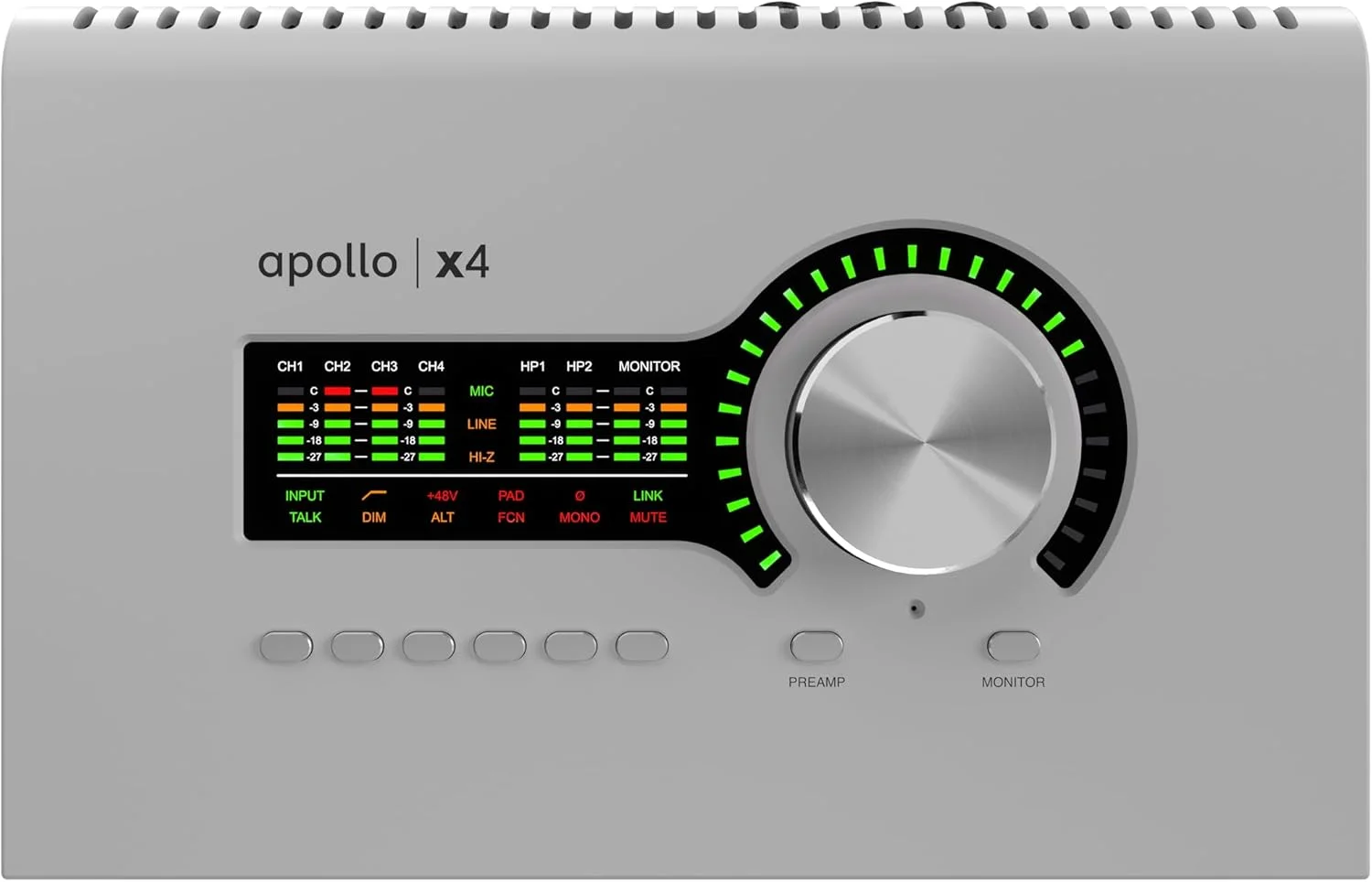 باندل کارت صدای یونیورسال آدیو Apollo x4 Gen 2 و Studio+ Edition، ورودی/خروجی 12/18، 24 بیت/192 کیلوهرتز، اینترفیس صوتی تاندربولت 3 با پردازنده QUAD Core، 4 پری امپ Unison، Auto-Gain، Apollo Monitor Correction