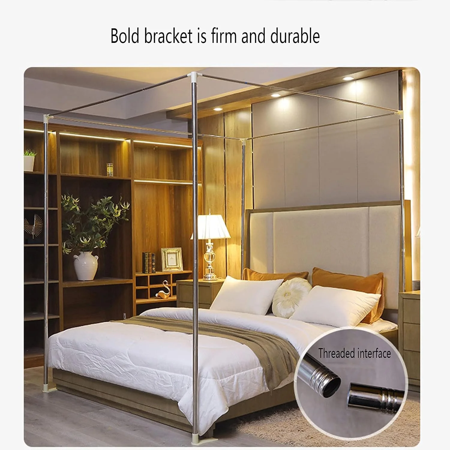 پشه بند توری تاشو کودکانه ZJCQA مناسب تخت یک نفره و دو نفره، سقفی مربعی، سه درب، مدل زمینی بدون زیپ