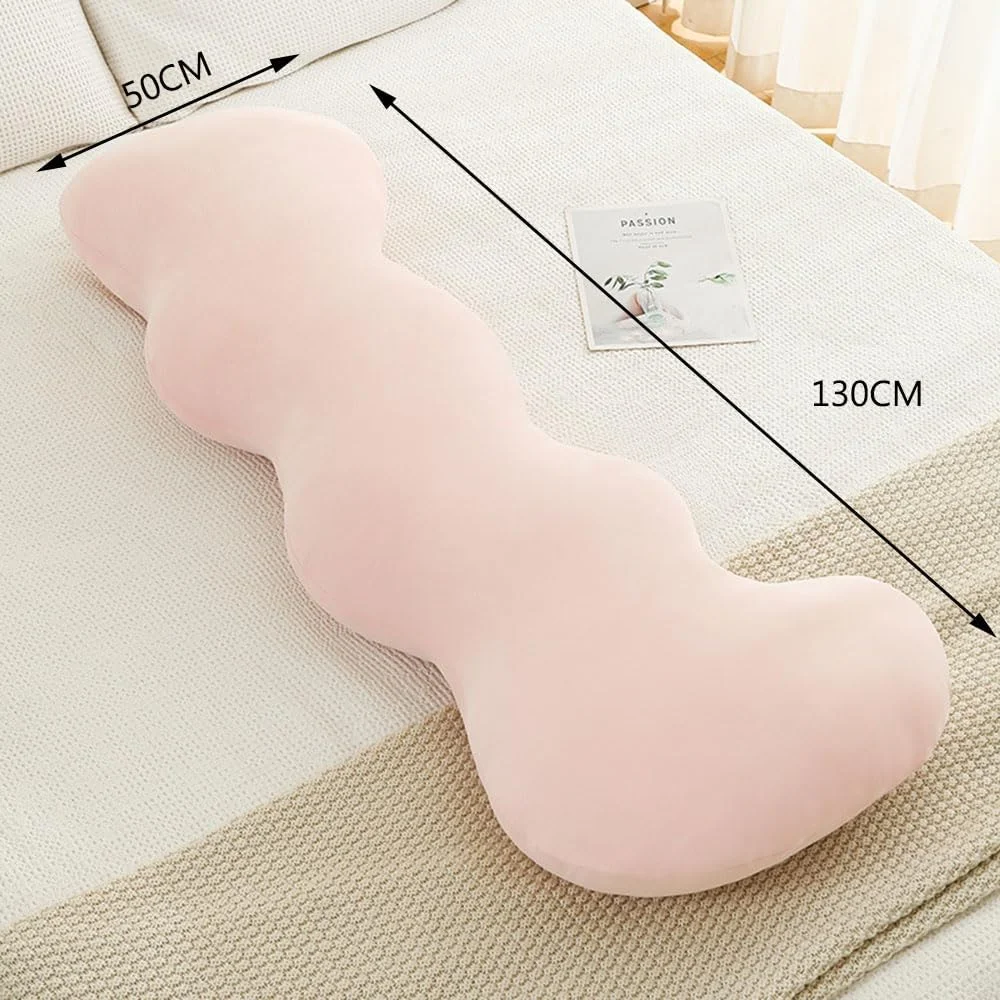 بالش تخت، بالش بلند 1.3 متری برای خوابیدن به پهلو، خواب بارداری، بالش بدنی به شکل ابر با روکش بالش قابل شستشو برای دکور کنار تخت مبل، کوسن پشتی نشیمن کودکان و بزرگسالان، بالش خنک کننده هات داگ