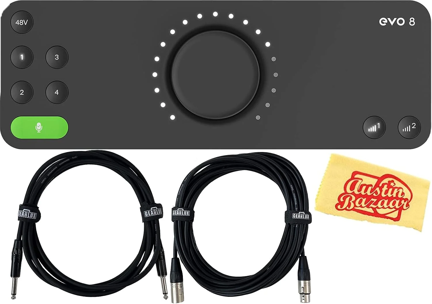 بسته کارت صدای USB آدیونت EVO 8 با 4 ورودی و 4 خروجی به همراه کابل ساز Gearlux، کابل XLR گیرلاکس و پارچه پولیش آستین بازار بسته کارت صدای USB آدیونت EVO 8 با 4 ورودی و 4 خروجی به همراه کابل ساز Gearlux، کابل XLR گیرلاکس و پارچه پولیش آستین بازار