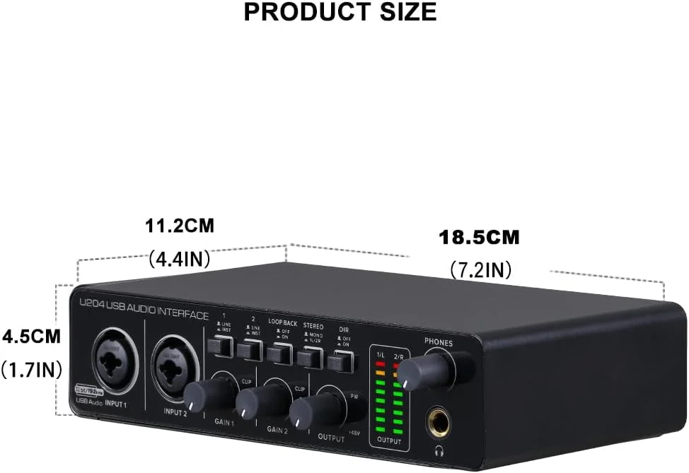 پورت صوتی USB BOMGE U204 برای ضبط موسیقی در رایانه شخصی، اتصال دهنده صوتی گیتار 2x2 برای مک، استریم پادکست 32 بیتی/192 کیلوهرتز برای خوانندگان و تهیه کنندگان با فانتوم پاور 48 ولت پورت صوتی USB BOMGE U204 برای ضبط موسیقی در رایانه شخصی، اتصال دهنده صوتی گیتار 2x2 برای مک، استریم پادکست 32 بیتی/192 کیلوهرتز برای خوانندگان و تهیه کنندگان با فانتوم پاور 48 ولت