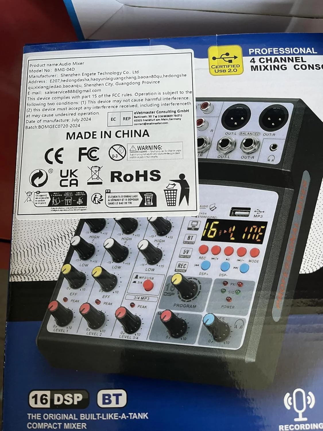 میکسر صوتی بلوتوثی کوچک 4 کاناله BOMGE مدل dj با افکت، رابط USB، ضبط استریو، فانتوم پاور 48 ولت برای کامپیوتر، تلفن (سفید) میکسر صوتی بلوتوثی کوچک 4 کاناله BOMGE مدل dj با افکت، رابط USB، ضبط استریو، فانتوم پاور 48 ولت برای کامپیوتر، تلفن (سفید)