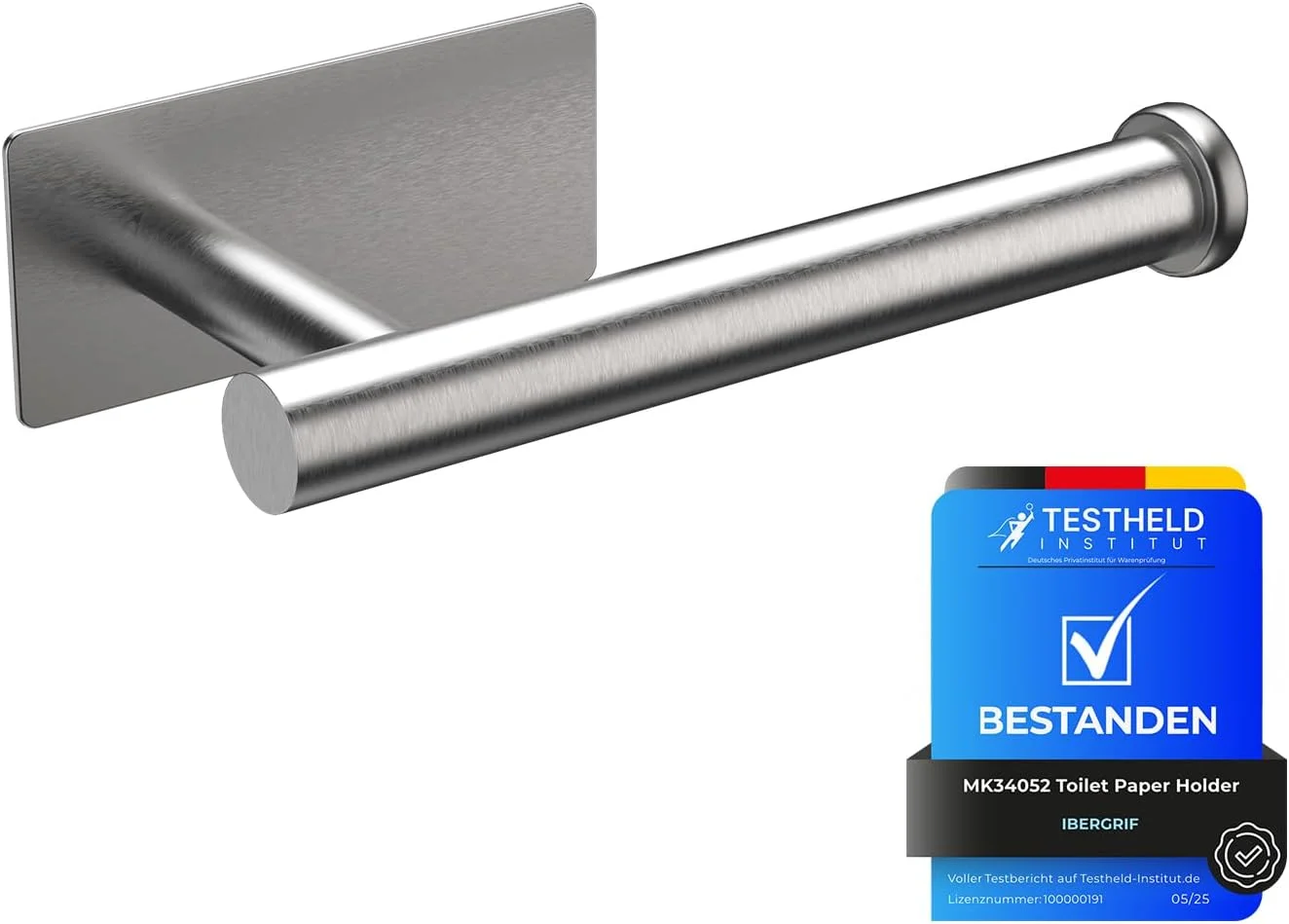 جا دستمال توالت کروم ایبرگریف مدل MK34052، نصب دیواری، جا دستمال کاغذی خود چسب برای حمام و آشپزخانه، ضد آب، بدون نیاز به سوراخکاری