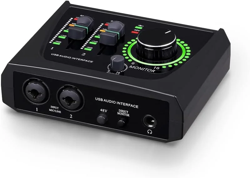 اینترفیس صوتی USB دو کاناله BOMGE Mini برای ضبط، استریم و پادکست، با XLR/48V فانتوم پاور، اینترفیس صوتی با کیفیت استودیویی برای گیتاریست، خواننده، پادکستر یا تهیه کننده اینترفیس صوتی USB دو کاناله BOMGE Mini برای ضبط، استریم و پادکست، با XLR/48V فانتوم پاور، اینترفیس صوتی با کیفیت استودیویی برای گیتاریست، خواننده، پادکستر یا تهیه کننده