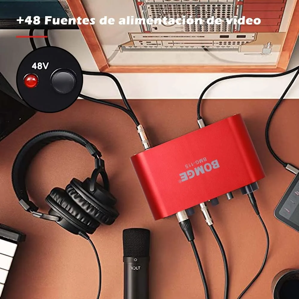 کارت صدای USB BOMGE BMG11S (24 بیت/192 کیلوهرتز) با XLR، فانتوم پاور 48 ولت، برای گیتاریست، خواننده، پادکستر یا تهیه کننده - ضبط با کیفیت استودیویی و وفاداری بالا (قرمز) کارت صدای USB BOMGE BMG11S (24 بیت/192 کیلوهرتز) با XLR، فانتوم پاور 48 ولت، برای گیتاریست، خواننده، پادکستر یا تهیه کننده - ضبط با کیفیت استودیویی و وفاداری بالا (قرمز)