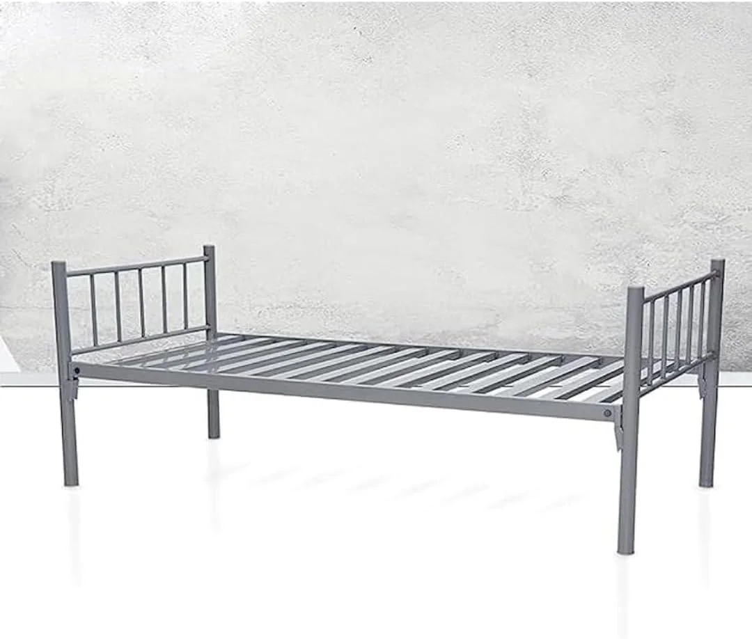 تخت خواب یک نفره فلزی ALWASIT HOME ابعاد 190x90x70 سانتی متر بدون تشک | تخت یک نفره نقره ای