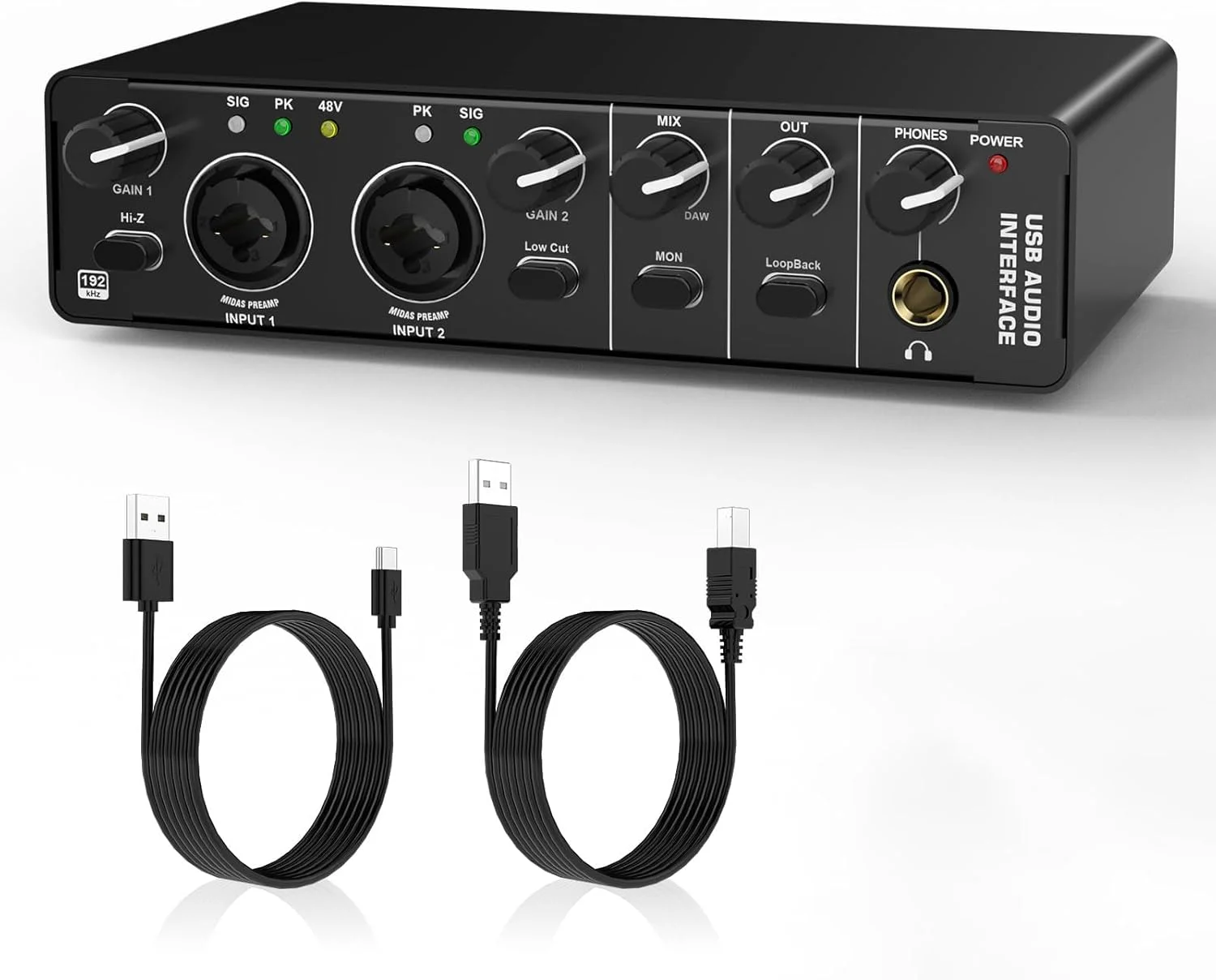 کارت صدای USB، کارت صدای RHM با 2 ورودی و 2 خروجی، میکسر صدای کنترلر DJ، با فانتوم پاور 48 ولت، میکسر صدا و پری امپ میکروفون پورت های XLR/TSR/TS، برای گیتاریست، خواننده، پادکستر یا تهیه کننده کارت صدای USB، کارت صدای RHM با 2 ورودی و 2 خروجی، میکسر صدای کنترلر DJ، با فانتوم پاور 48 ولت، میکسر صدا و پری امپ میکروفون پورت های XLR/TSR/TS، برای گیتاریست، خواننده، پادکستر یا تهیه کننده