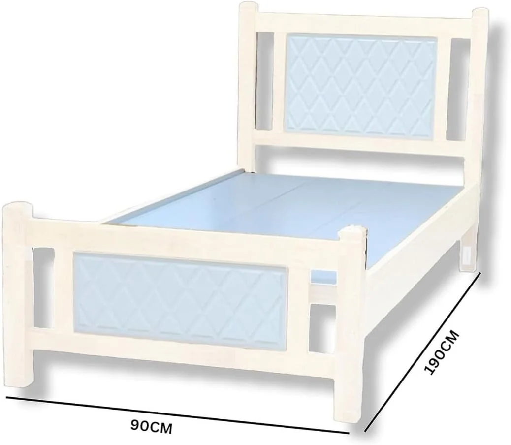 تخت خواب چوبی شیک ALWASIT HOME Stova | تخت خواب مدرن با طراحی مستحکم و قاب قوی (سفید، یک نفره 90x190) تخت خواب چوبی شیک ALWASIT HOME Stova | تخت خواب مدرن با طراحی مستحکم و قاب قوی (سفید، یک نفره 90x190)