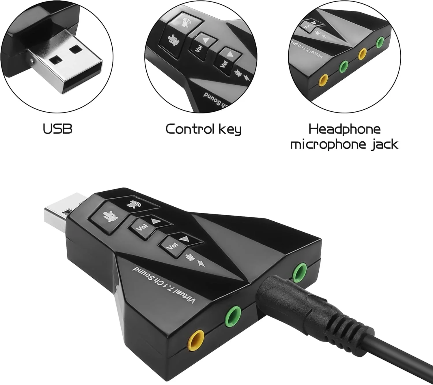 کارت صدای USB اکسترنال 4 پورت، آداپتور صوتی USB با جک 3.5 میلیمتری، آداپتور استریو کارت صدای اکسترنال برای ویندوز و مک، پلاگ اند پلی، برای PS5، PS4، آداپتور استریو صوتی USB کارت صدای USB اکسترنال 4 پورت، آداپتور صوتی USB با جک 3.5 میلیمتری، آداپتور استریو کارت صدای اکسترنال برای ویندوز و مک، پلاگ اند پلی، برای PS5، PS4، آداپتور استریو صوتی USB