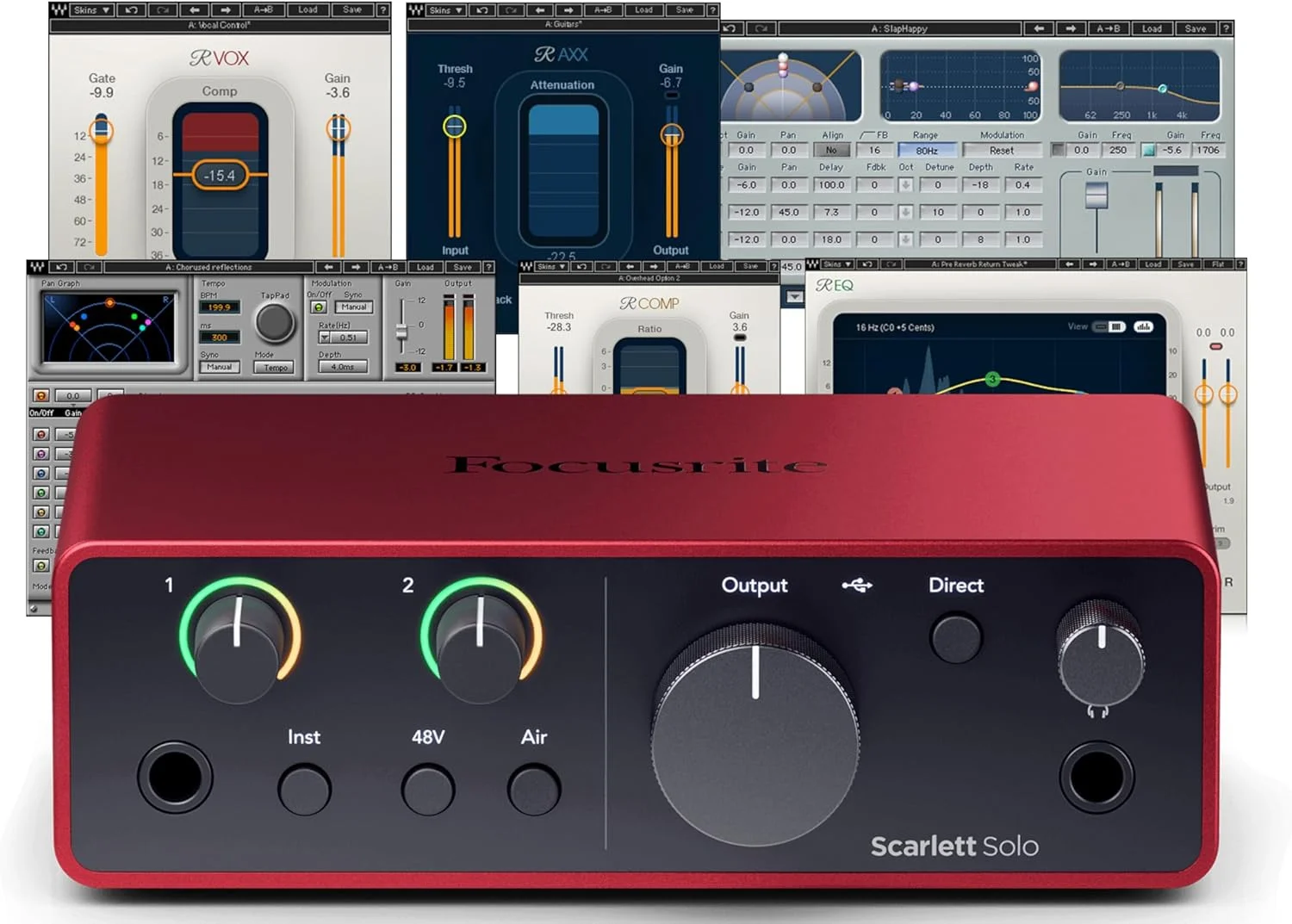 کارت صدای USB آدیو دلوکس Focusrite Scarlett Solo (نسل 4) به همراه باندل Waves Musicians 2 کارت صدای USB آدیو دلوکس Focusrite Scarlett Solo (نسل 4) به همراه باندل Waves Musicians 2