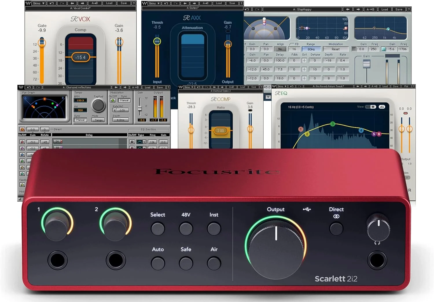اینترفیس صوتی USB AudioDeluxe Focusrite Scarlett 2i2 (نسل 4) به همراه باندل Waves Musicians 2 اینترفیس صوتی USB AudioDeluxe Focusrite Scarlett 2i2 (نسل 4) به همراه باندل Waves Musicians 2