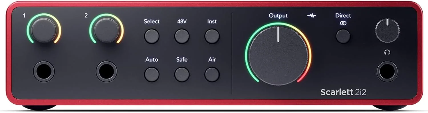 کارت صدای USB استودیویی AudioDeluxe Focusrite Scarlett 2i2 (نسل چهارم) به همراه باندل Waves Musicians 2 کارت صدای USB استودیویی AudioDeluxe Focusrite Scarlett 2i2 (نسل چهارم) به همراه باندل Waves Musicians 2