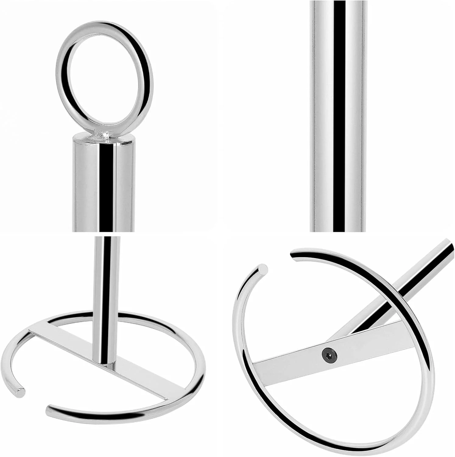 جا دستمال کاغذی توالت NearMoon، پایه نگهدارنده دستمال کاغذی ایستاده با مخزن ذخیره، جا توالت 4 رول برای پیشخوان حمام/آشپزخانه - تمام فلز، روکش کروم