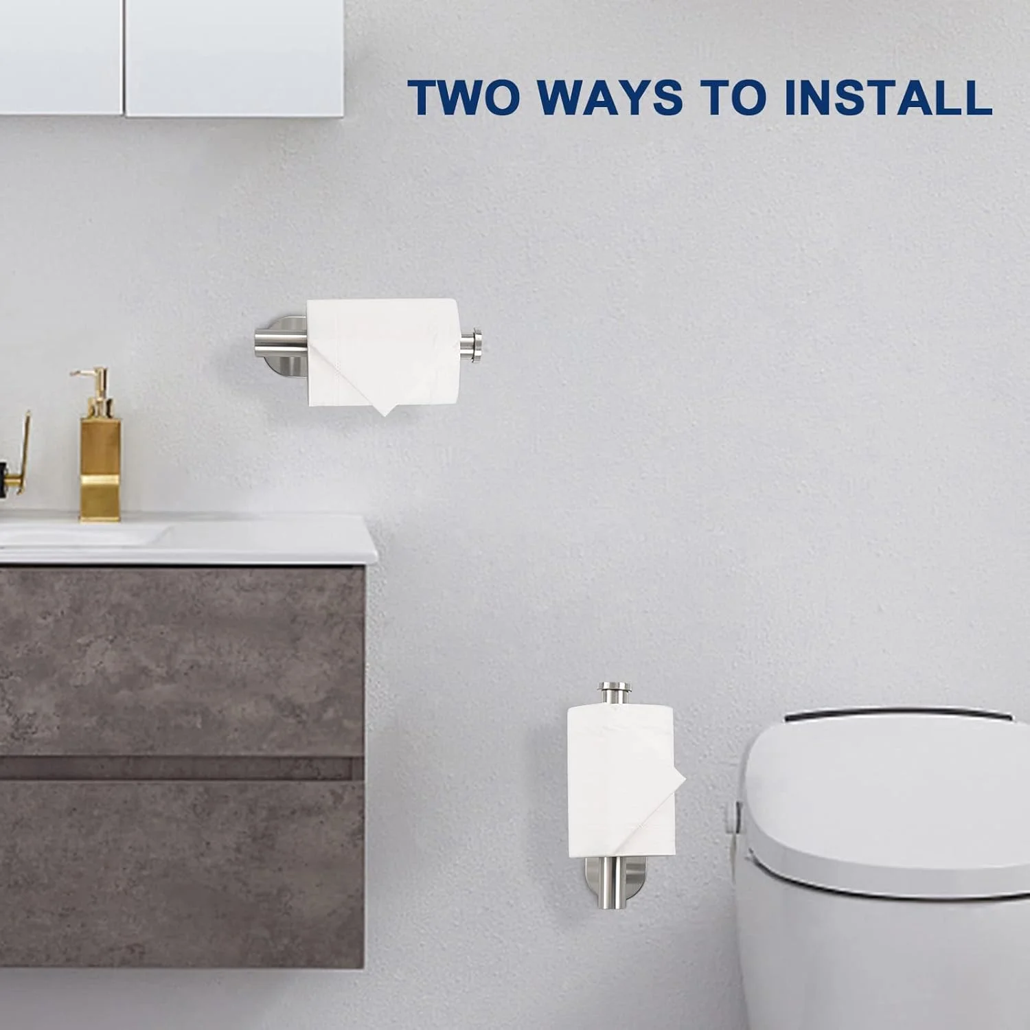 جا دستمال کاغذی توالت NearMoon چسبی، استیل ضد زنگ ضخیم SUS304 ممتاز، ضد زنگ، بدون نیاز به سوراخکاری برای حمام، آشپزخانه، سرویس بهداشتی (2 عدد، نیکل برس خورده) جا دستمال کاغذی توالت NearMoon چسبی، استیل ضد زنگ ضخیم SUS304 ممتاز، ضد زنگ، بدون نیاز به سوراخکاری برای حمام، آشپزخانه، سرویس بهداشتی (2 عدد، نیکل برس خورده)