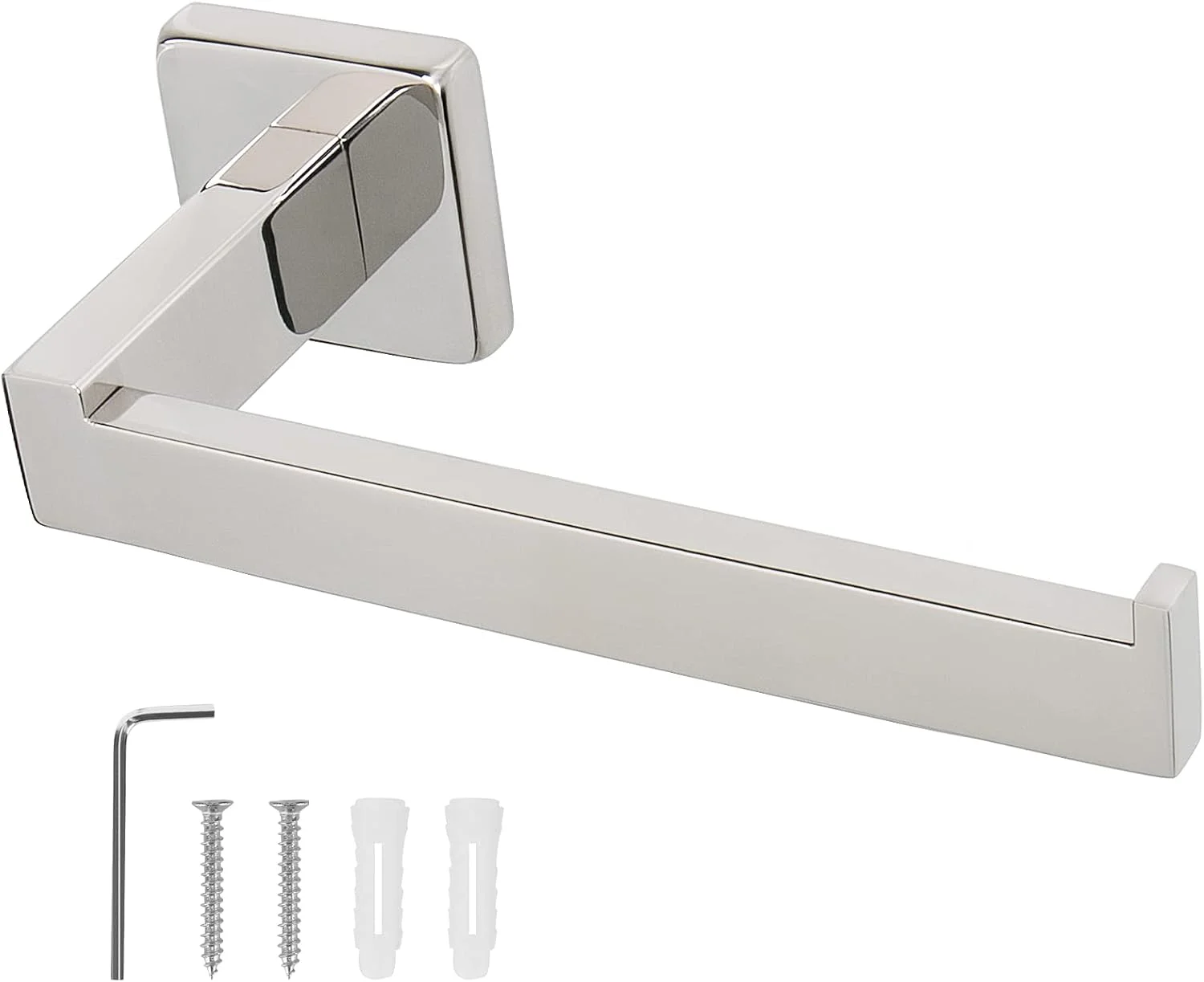 NearMoon Bathroom Square Toilet Paper Holder, Premium SUS304 Stainless Steel Rustproof Wall Mounted Toilet Roll Holder for Bathroom, Kitchen, Washroom (Chrome Finish)