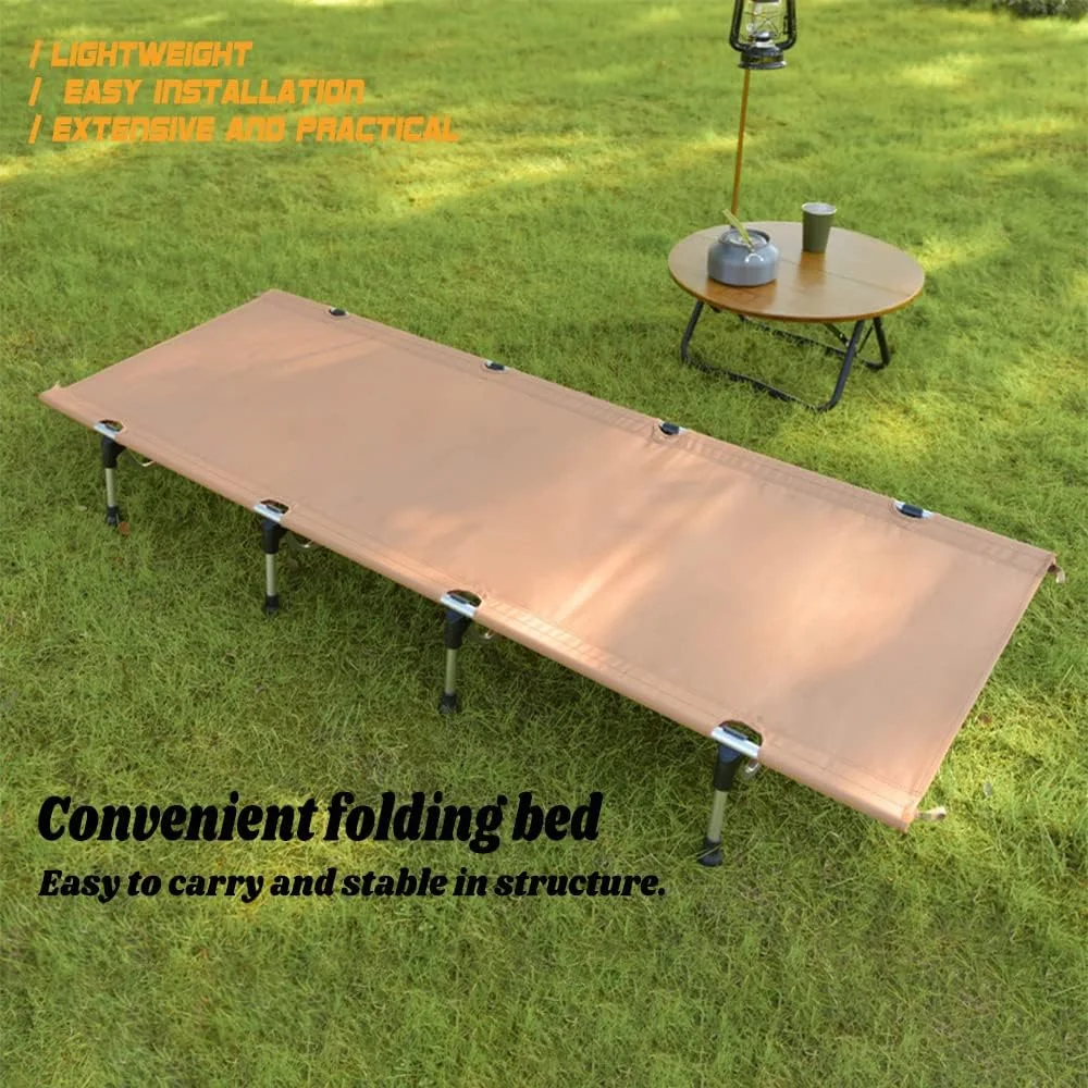 ALSODI Lunch Break Folding Bed, Outdoor Camping Bed, Self-Driving Cross-Country Single Bed, Outdoor Camping Single Bed,Pink