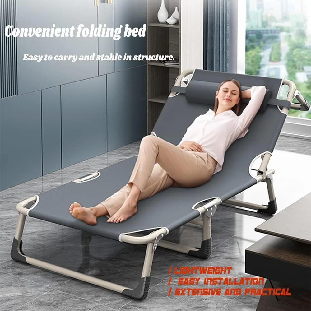 ALSODI Silent And Stable Folding Bed, Single Office Rest Folding Bed, Multi-Function Folding Reclining Chair, Pressure Resistant And Wear-Resistant Folding Bed,B