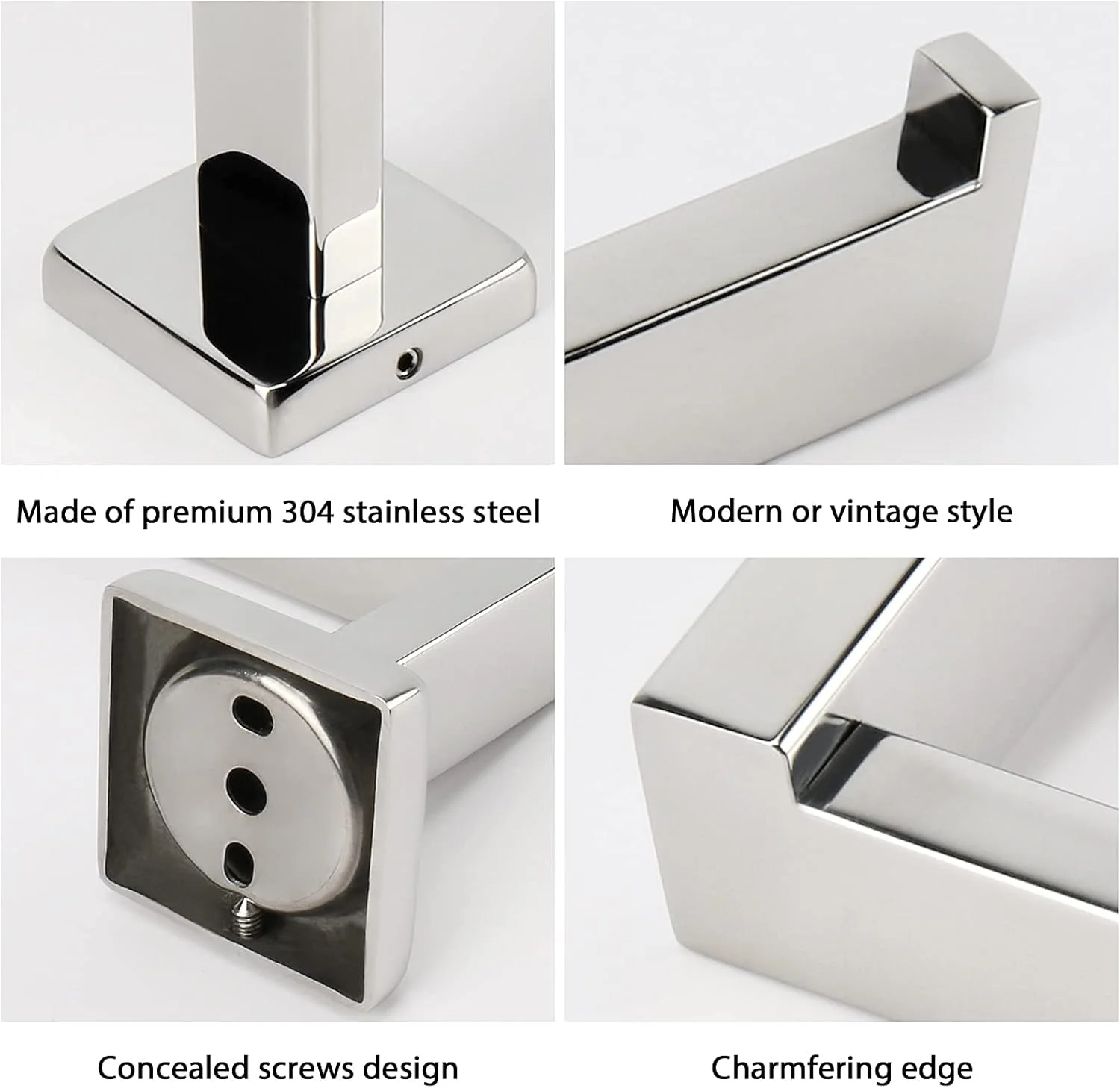 NearMoon Bathroom Square Toilet Paper Holder, Premium SUS304 Stainless Steel Rustproof Wall Mounted Toilet Roll Holder for Bathroom, Kitchen, Washroom (Chrome Finish) NearMoon Bathroom Square Toilet Paper Holder, Premium SUS304 Stainless Steel Rustproof Wall Mounted Toilet Roll Holder for Bathroom, Kitchen, Washroom (Chrome Finish)