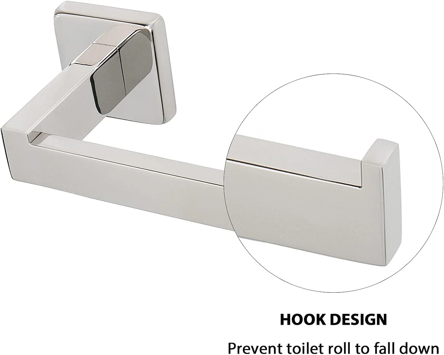 NearMoon Bathroom Square Toilet Paper Holder, Premium SUS304 Stainless Steel Rustproof Wall Mounted Toilet Roll Holder for Bathroom, Kitchen, Washroom (Chrome Finish) NearMoon Bathroom Square Toilet Paper Holder, Premium SUS304 Stainless Steel Rustproof Wall Mounted Toilet Roll Holder for Bathroom, Kitchen, Washroom (Chrome Finish)