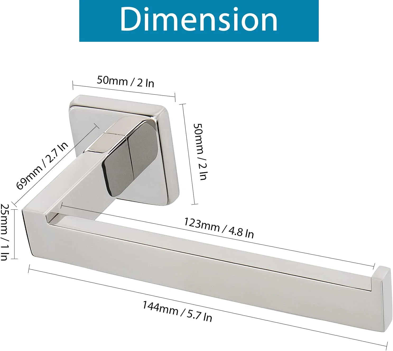 NearMoon Bathroom Square Toilet Paper Holder, Premium SUS304 Stainless Steel Rustproof Wall Mounted Toilet Roll Holder for Bathroom, Kitchen, Washroom (Chrome Finish) NearMoon Bathroom Square Toilet Paper Holder, Premium SUS304 Stainless Steel Rustproof Wall Mounted Toilet Roll Holder for Bathroom, Kitchen, Washroom (Chrome Finish)