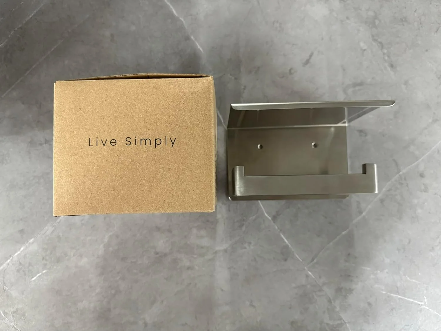 جا دستمال توالت HITSLAM نیکل برس خورده، جا دستمال کاغذی نقره ای چسبی با قفسه، خود چسب بدون نیاز به سوراخ کاری یا نصب دیواری با پیچ ​​برای حمام