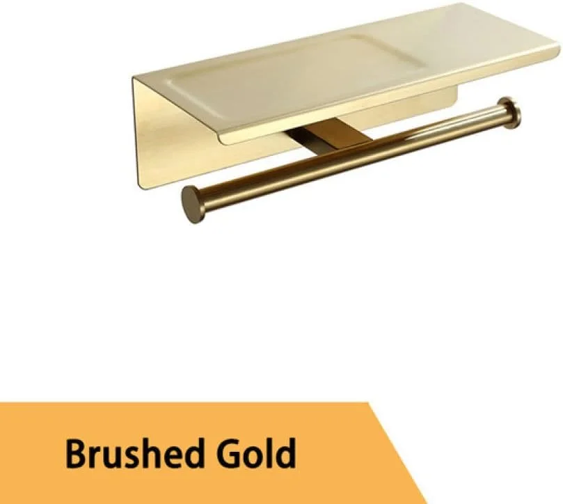 جا دستمال کاغذی توالت استیل ضد زنگ برس خورده و مشکی و طلایی برس خورده و کروم، جا دستمال کاغذی دو حلقه ای، طلایی برس خورده