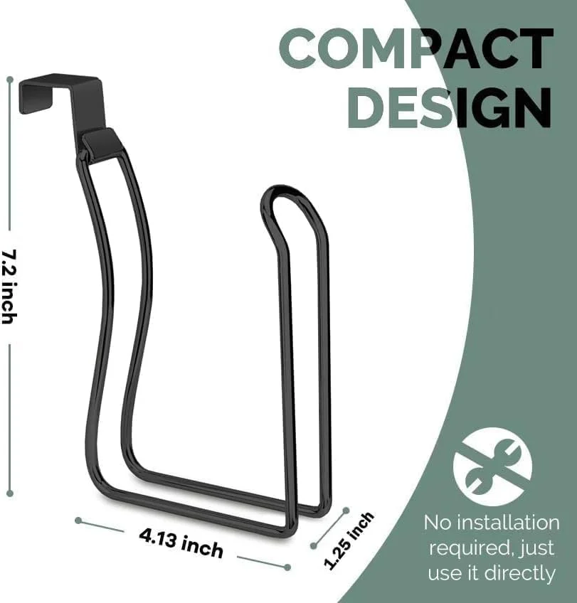 جا دستمال کاغذی توالت بوکلا، آویز فلزی، نگهدارنده رول دستمال کاغذی توالت، ظرف نگهدارنده 1 رول برای نگهداری و سازماندهی حمام - آویز (مشکی)