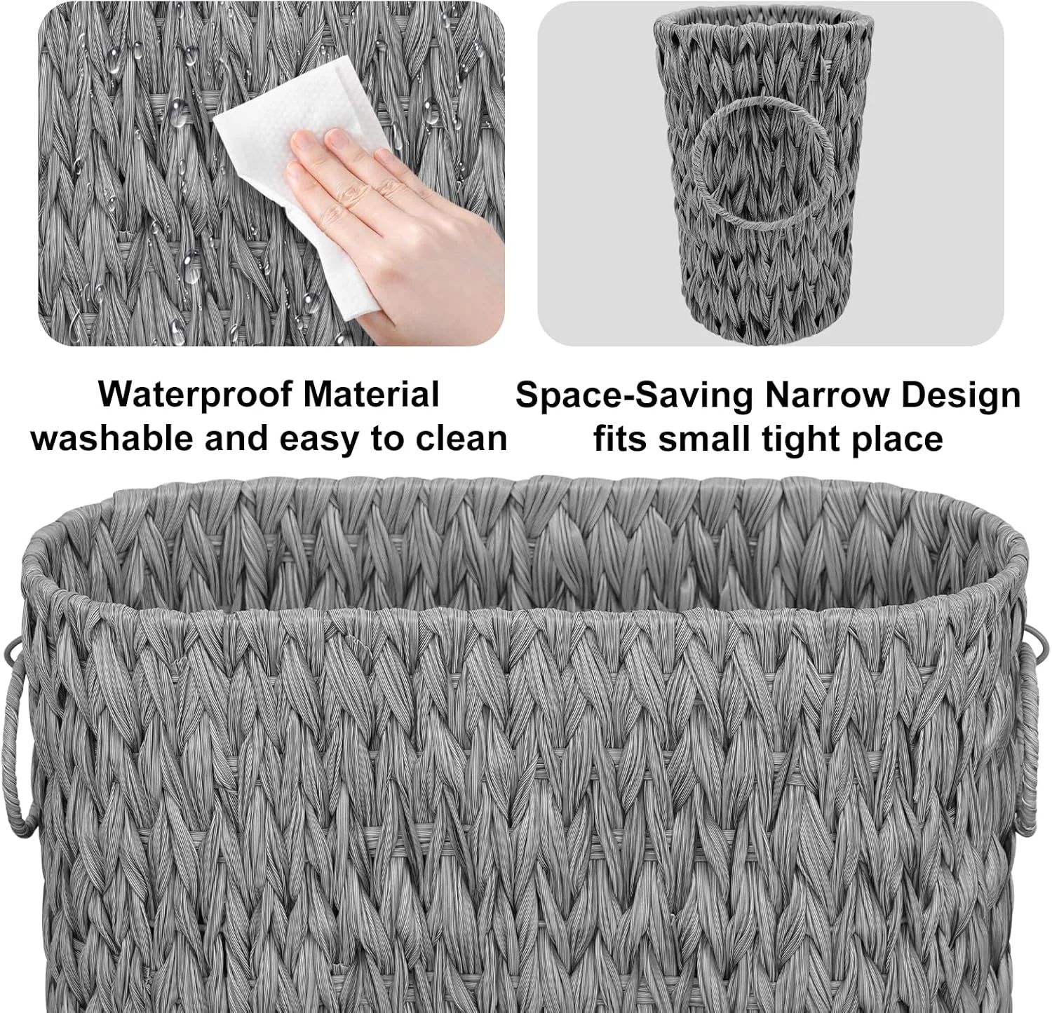 سبد ذخیره سازی دستمال توالت Coeusy، خاکستری، مستطیلی، پلی پروپیلن (PP)، 40.89 سانتی متر طول x 17.00 سانتی متر عرض x 26.97 سانتی متر ارتفاع، ظرفیت 6-9 رول، سبک مدرن، مناسب برای حمام، اتاق نشیمن، اتاق خواب، اتاق کودک سبد ذخیره سازی دستمال توالت Coeusy، خاکستری، مستطیلی، پلی پروپیلن (PP)، 40.89 سانتی متر طول x 17.00 سانتی متر عرض x 26.97 سانتی متر ارتفاع، ظرفیت 6-9 رول، سبک مدرن، مناسب برای حمام، اتاق نشیمن، اتاق خواب، اتاق کودک