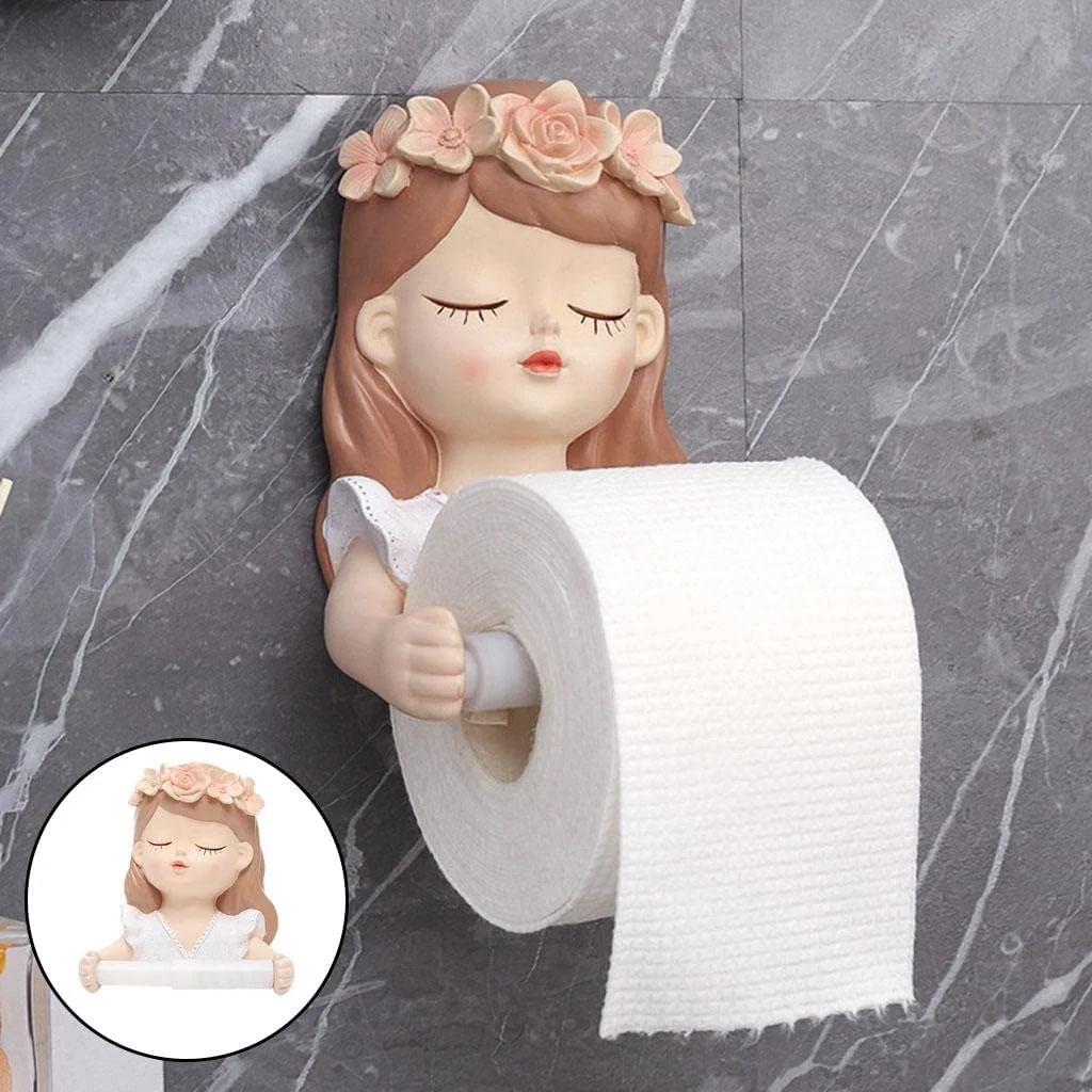نگهدارنده دستمال توالت CRTGW، جا حوله ای، آویز رول دستمال کاغذی، نصب دیواری، دختر مو بلند