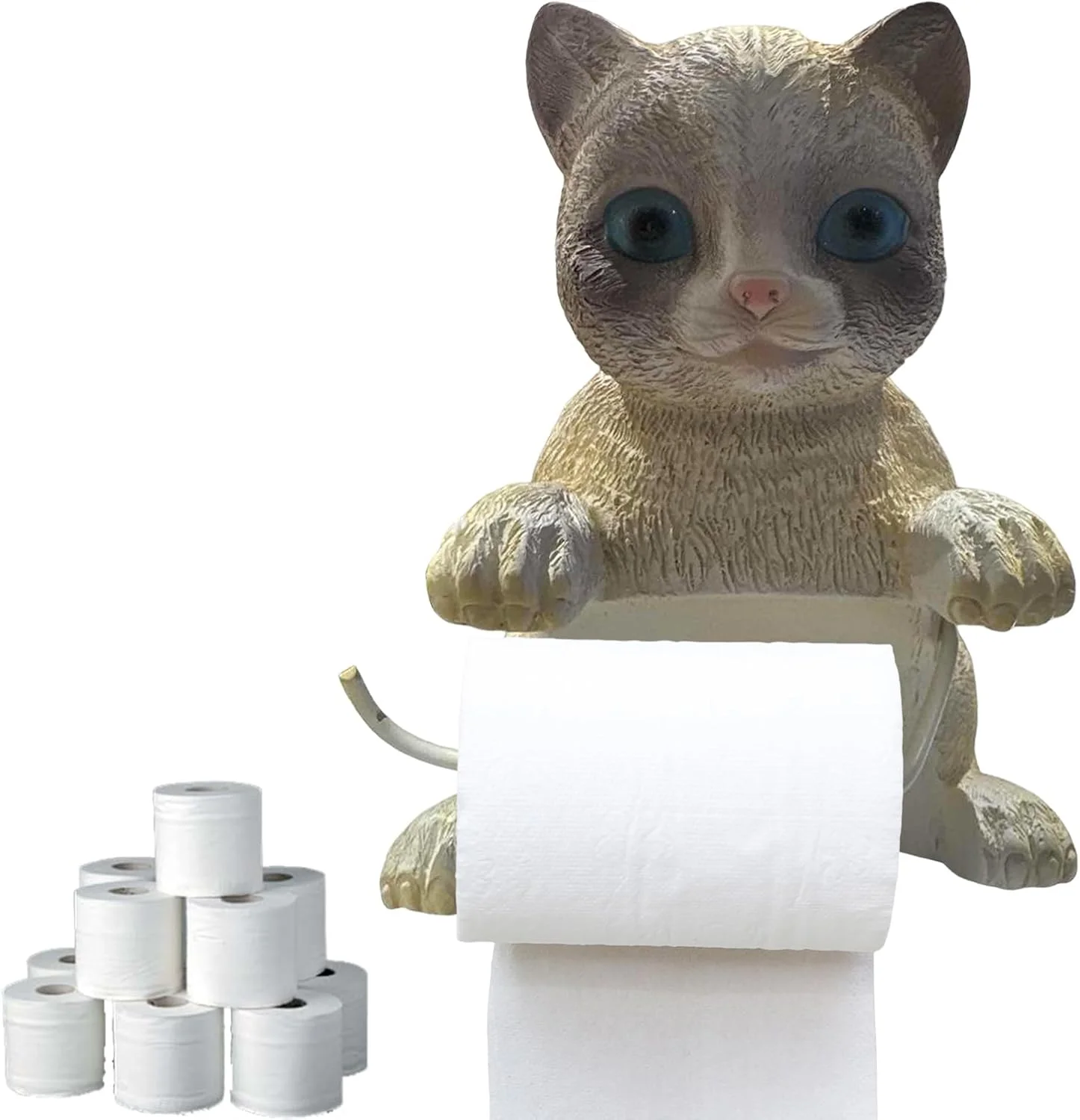 جا دستمال کاغذی توالت فانتزی - استند نگهدارنده دستمال کاغذی طرح گربه | لوازم جانبی رزینی حمام، نصب دیواری، پخش کننده دستمال کاغذی فانتزی، مجسمه حیوانات بدون نیاز به سوراخکاری برای حمام و آشپزخانه جا دستمال کاغذی توالت فانتزی - استند نگهدارنده دستمال کاغذی طرح گربه | لوازم جانبی رزینی حمام، نصب دیواری، پخش کننده دستمال کاغذی فانتزی، مجسمه حیوانات بدون نیاز به سوراخکاری برای حمام و آشپزخانه