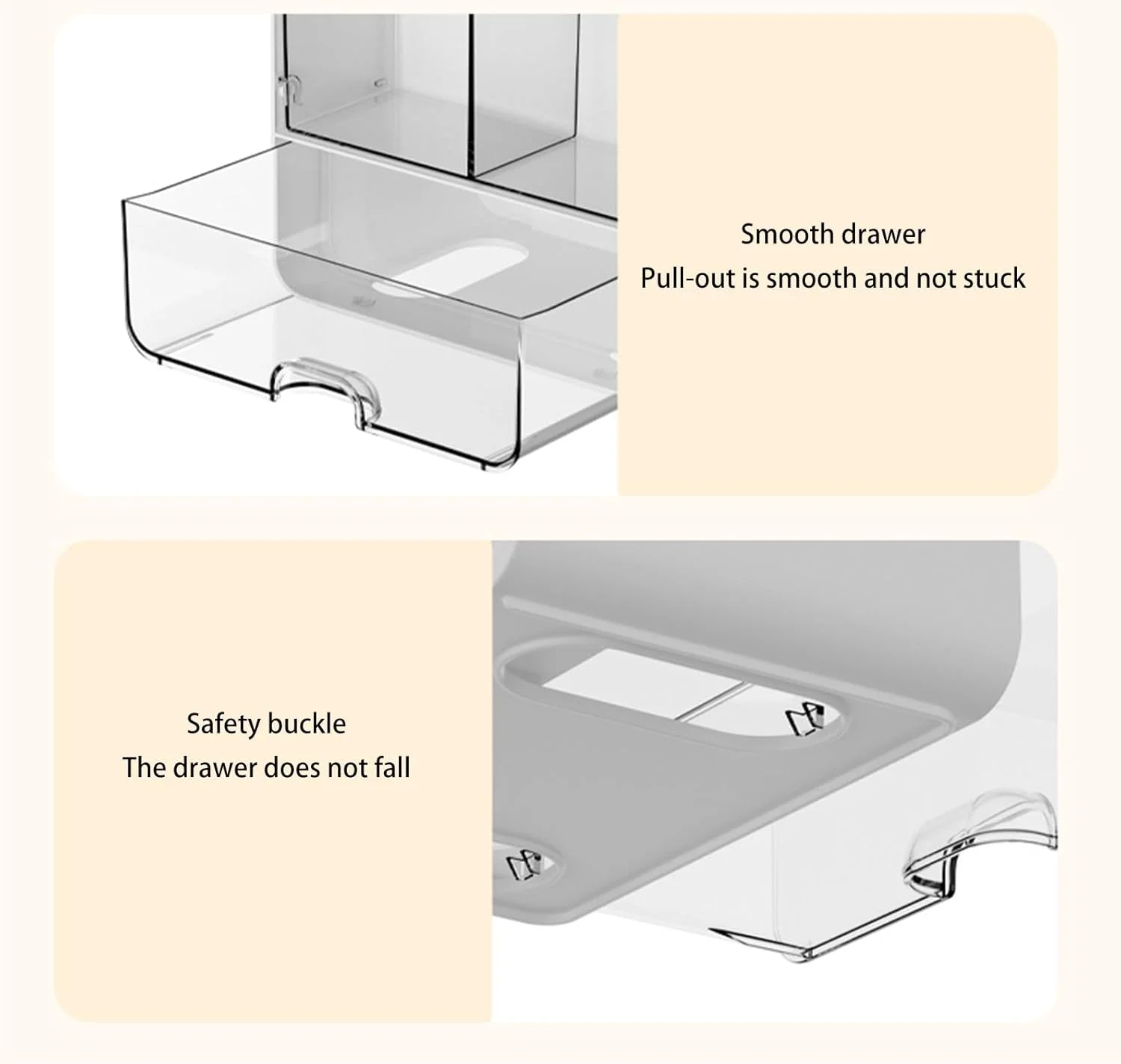 جا دستمال کاغذی توالت دافاپه، جعبه نگهداری دستمال کاغذی دیواری، سازمان دهنده کشویی پلاستیکی برای سرویس بهداشتی، آشپزخانه، اتاق نشیمن، خانه (سفید شفاف)