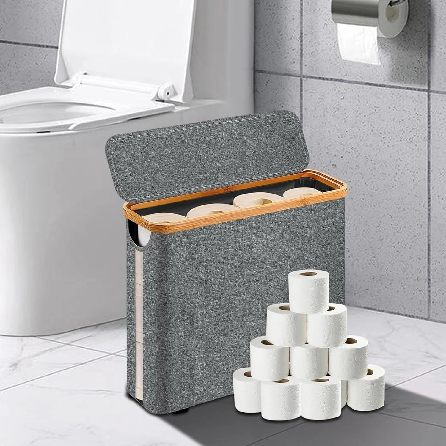 نگهدارنده کاغذ توالت حمام | سازمان دهنده نگهدارنده کاغذ توالت کابینتی - سبد ضد آب برای کشوها، قفسه، میز، گوشه، حوله، سینک، دیوار، خوابگاه، خانه، لباسشویی، سرویس بهداشتی