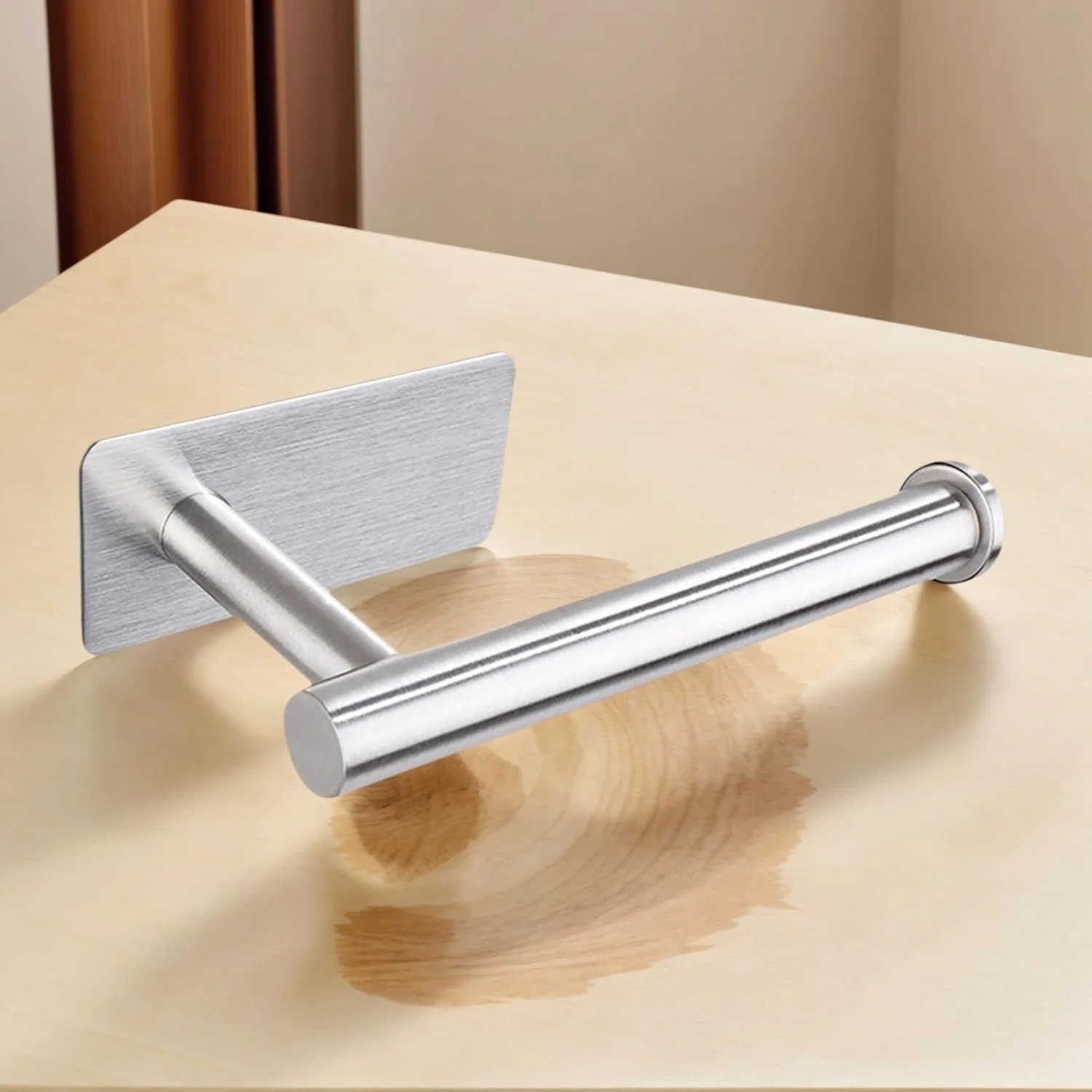 جا دستمال کاغذی توالت مدرن - پایه نگهدارنده دستمال کاغذی چسبی | پایه نگهدارنده استیل ضد زنگ 304 برای حوله، RV، رستوران، آشپزخانه، هتل، سرویس بهداشتی داخلی، خانه، آپارتمان، خانه مزرعه