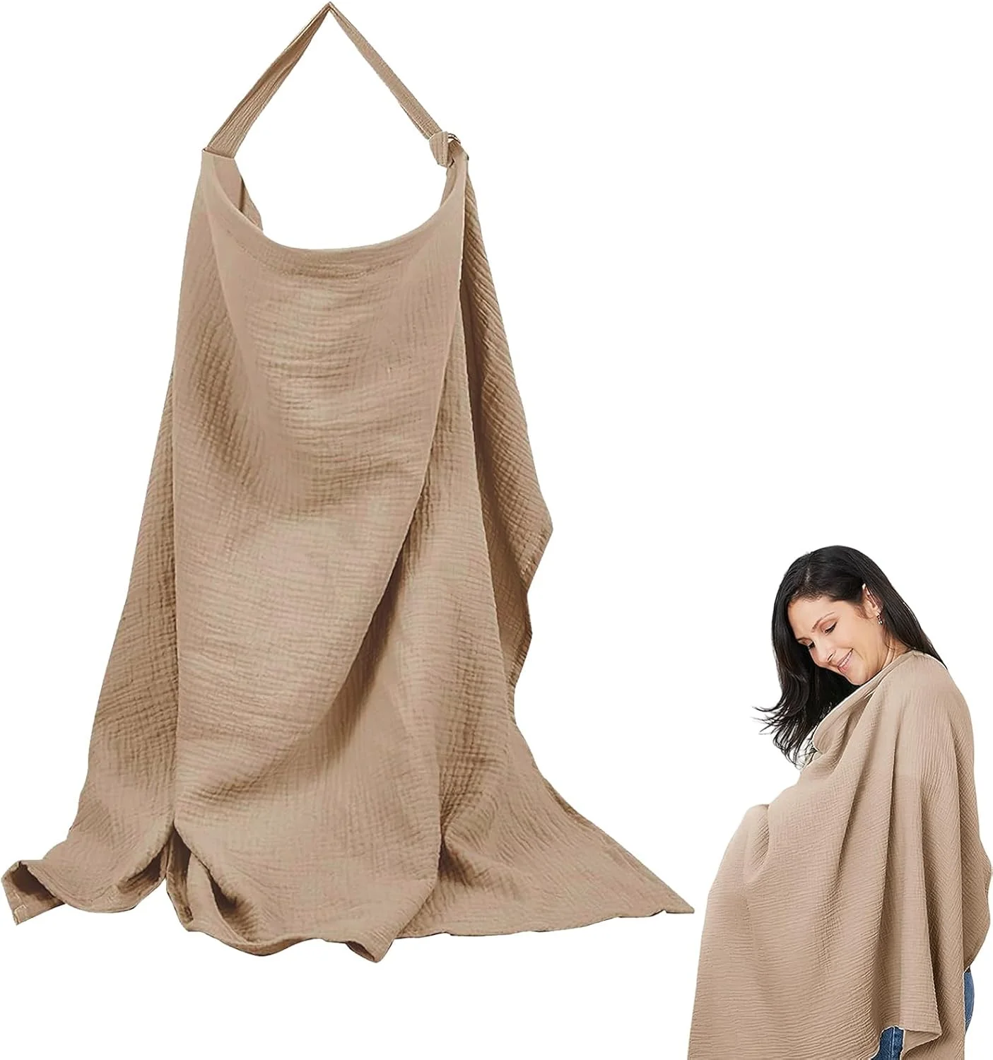 روپوش شیردهی سیمون، پنبه ارگانیک، روپوش شیردهی نرم و تنفسی، روپوش شیردهی مناسب موسلین برای بیرون از خانه، روپوش شیردهی خاکی