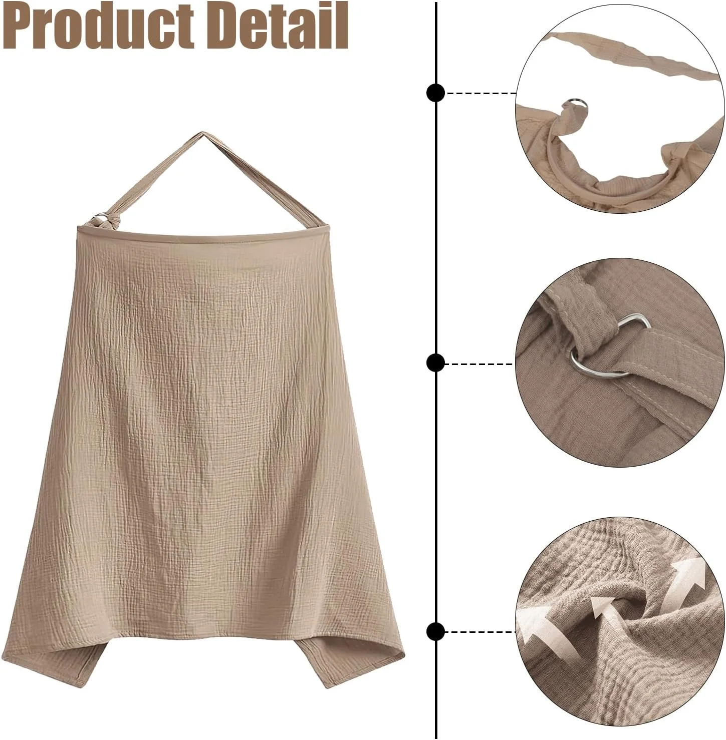 روپوش شیردهی سیمون، پنبه ارگانیک، روپوش شیردهی نرم و تنفسی، روپوش شیردهی مناسب موسلین برای بیرون از خانه، روپوش شیردهی خاکی