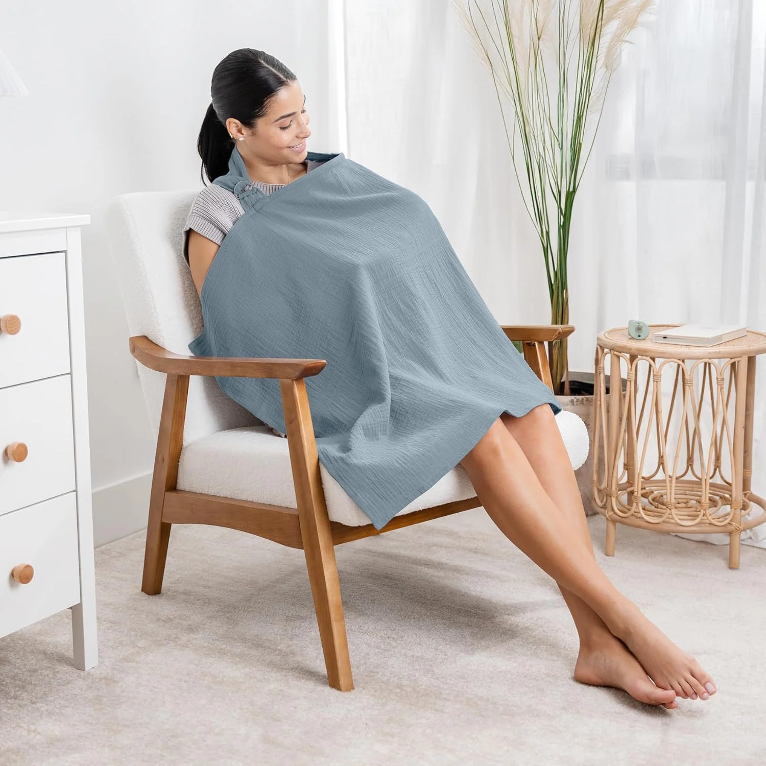 روپوش شیردهی موسلین Comfy Cubs - روپوش شیردهی 100% موسلین برای مادران - شال شیردهی نرم و تنفسی با بند گردنی قابل تنظیم - قابل حمل، سبک وزن و پوشش حریم خصوصی - آبی اقیانوسی روپوش شیردهی موسلین Comfy Cubs - روپوش شیردهی 100% موسلین برای مادران - شال شیردهی نرم و تنفسی با بند گردنی قابل تنظیم - قابل حمل، سبک وزن و پوشش حریم خصوصی - آبی اقیانوسی