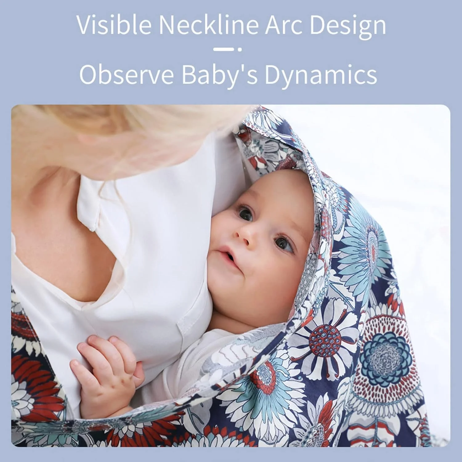 روپوش شیردهی ChicAbode برای شیردهی، روپوش تغذیه نوزاد، پیش بند شیردهی نخی قابل تنفس، پوشش کامل 360 درجه، سازگار با پوست، برای صندلی ماشین کودک، سبد خرید، کالسکه