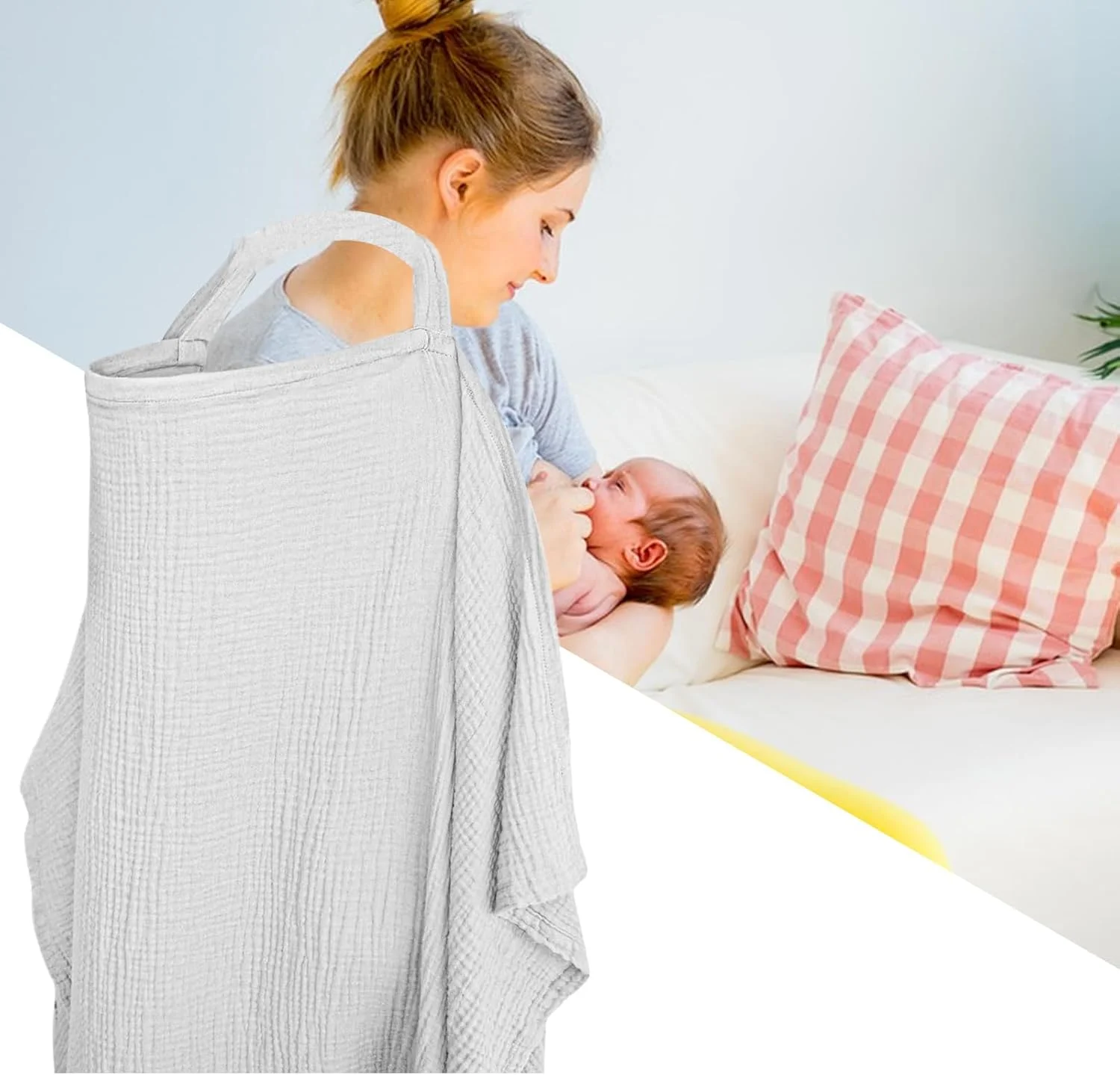 روپوش شیردهی - پانچو شیردهی نوزاد با قابلیت تنفس | شال شیردهی نخی برای فضاهای عمومی، سفرهای جاده ای، مراکز خرید، پارک ها، بیمارستان ها، والدین جدید