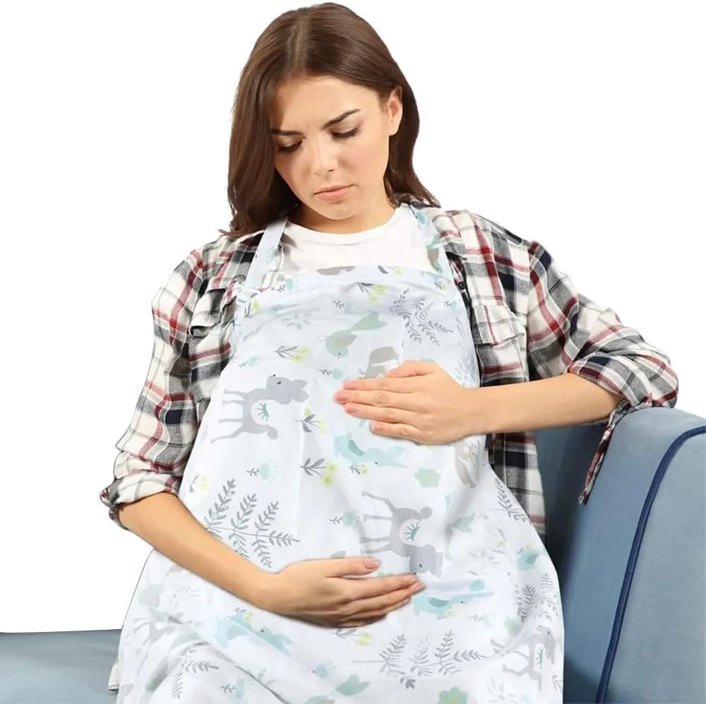 روپوش شیردهی خزنه برای شیردهی نوزاد، روپوش شیردهی نخی و قابل تنفس، پیش بند شیردهی با بند قابل تنظیم، پوشش کامل 360 درجه برای پیش بند شیردهی مادر