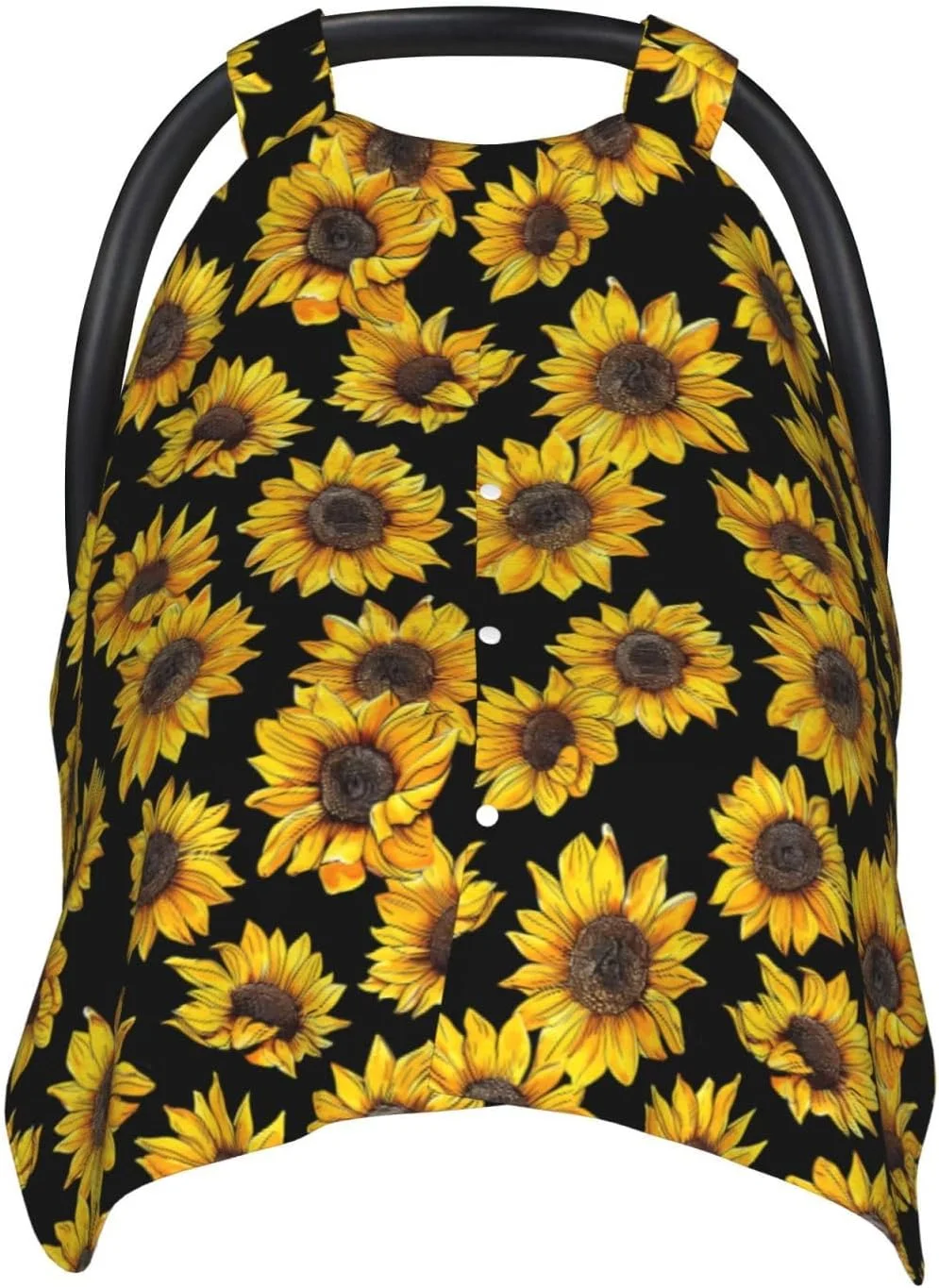 سایبان صندلی ماشین کودک طرح آفتابگردان مشکی KiuLoam، پوشش شیردهی، شال شیردهی، پوشش صندلی ماشین نوزاد نرم و قابل تنفس برای نوزادان دختر و پسر