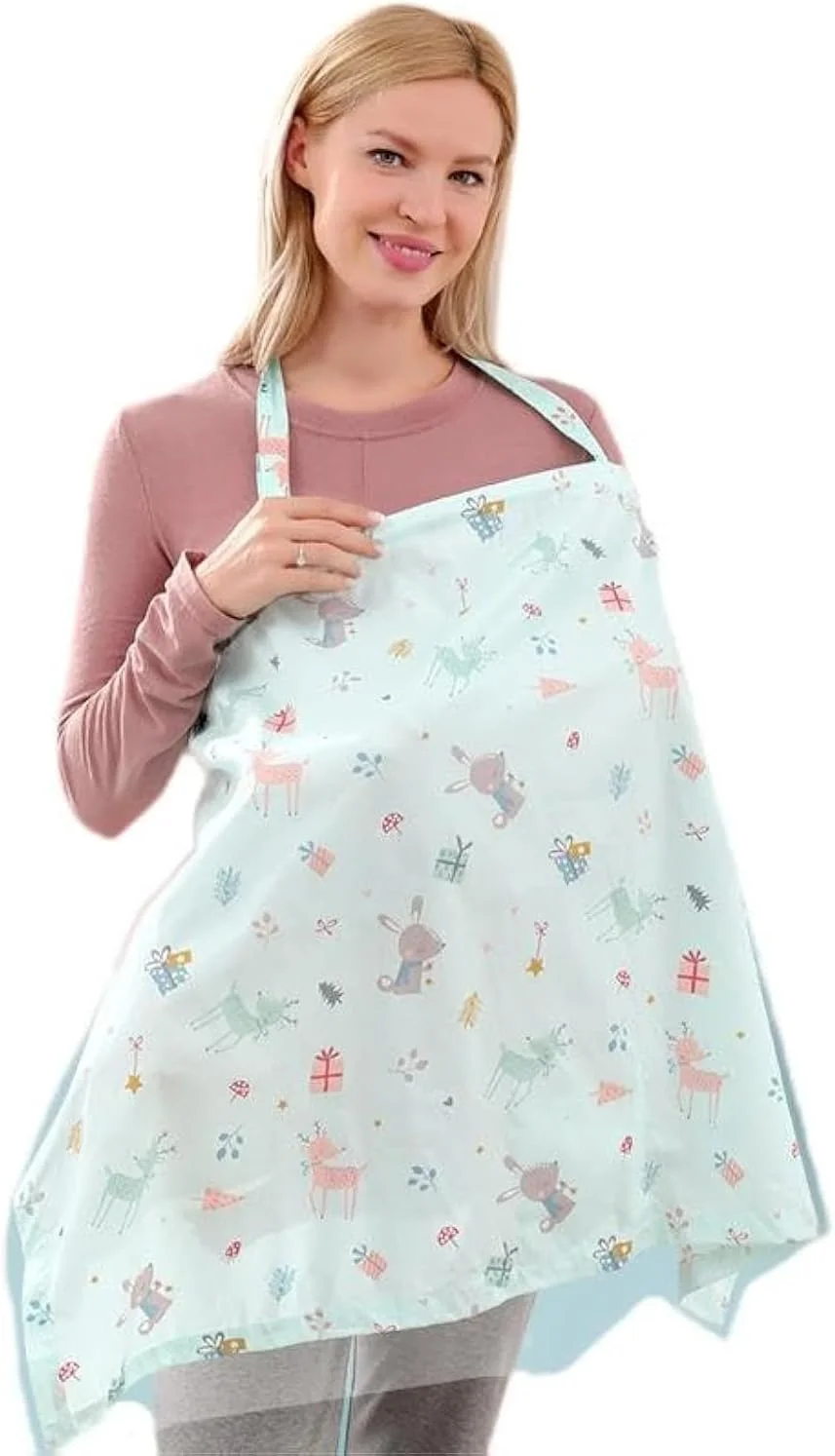 روپوش شیردهی نخی KASTWAVE، پوشش 360 درجه بزرگ، پیش بند سبز بدون مواد شیمیایی، شال حریم خصوصی کامل برای شیردهی نوزاد