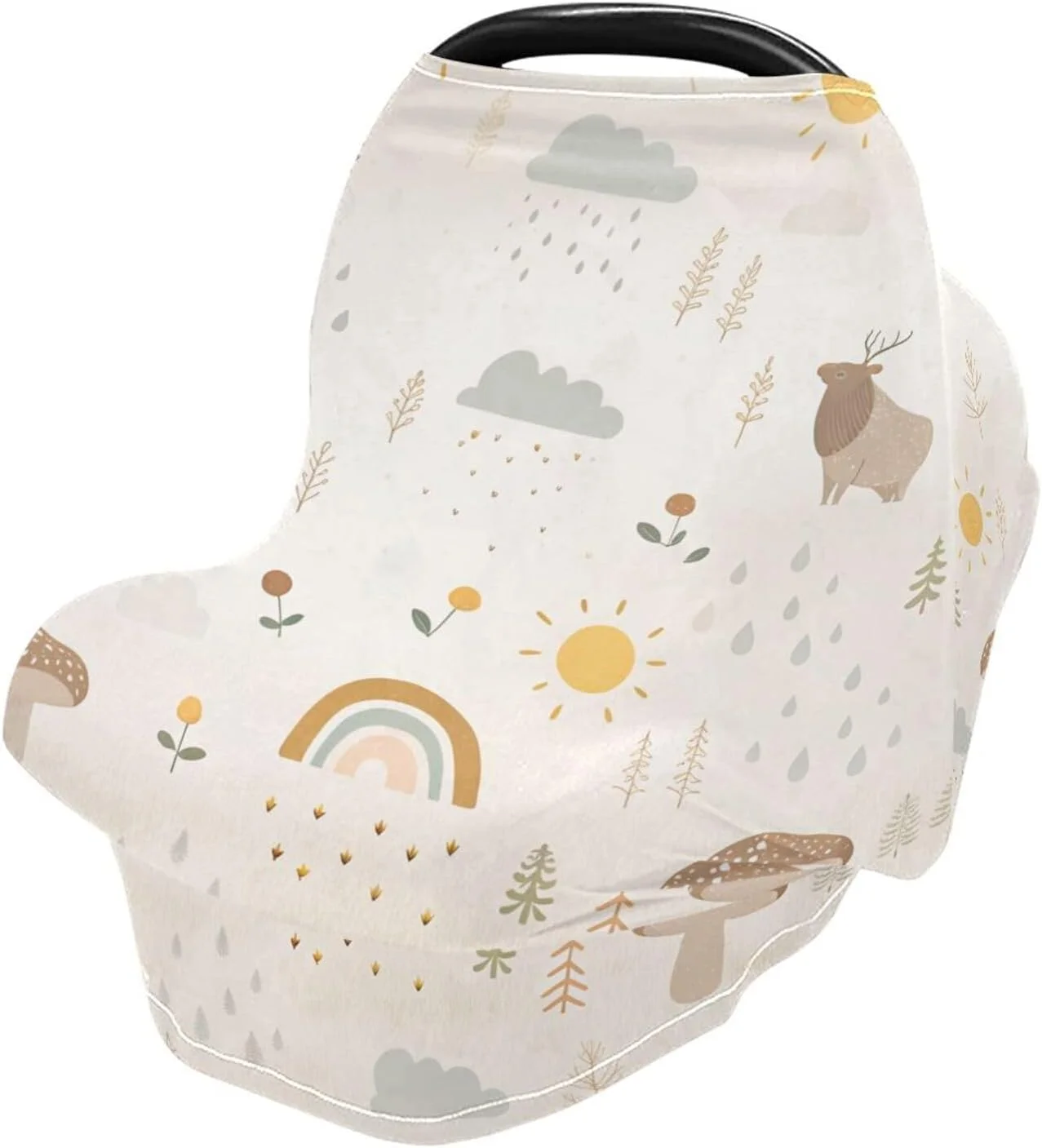 روکش صندلی ماشین نوزاد طرح قارچ رنگین کمانی Kigai، روکش شیردهی تنفسی برای مادران شیرده، روکش صندلی ماشین/چرخ خرید/کاور صندلی ماشین کشسان برای دختر و پسر روکش صندلی ماشین نوزاد طرح قارچ رنگین کمانی Kigai، روکش شیردهی تنفسی برای مادران شیرده، روکش صندلی ماشین/چرخ خرید/کاور صندلی ماشین کشسان برای دختر و پسر