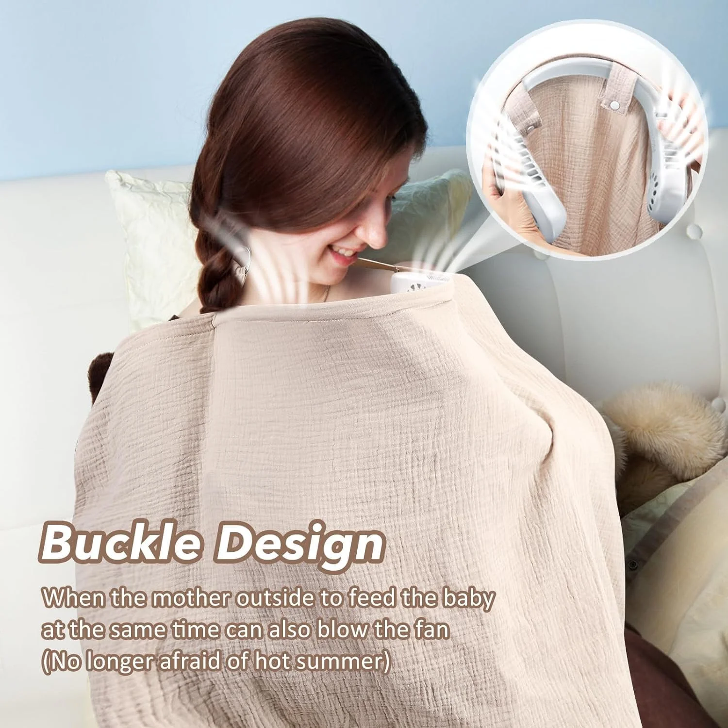 روپوش شیردهی موسلین خزنه برای شیردهی نوزاد، روپوش شیردهی نخی تنفسی با بند قابل تنظیم، پیش بند شیردهی چند منظوره پوشش کامل 360 درجه برای هدیه مادر (خاکی) روپوش شیردهی موسلین خزنه برای شیردهی نوزاد، روپوش شیردهی نخی تنفسی با بند قابل تنظیم، پیش بند شیردهی چند منظوره پوشش کامل 360 درجه برای هدیه مادر (خاکی)