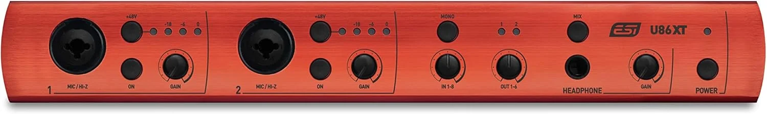 کارت صدای حرفه ای USB مدل ESI U86 XT با کیفیت 24 بیت، دارای 8 ورودی و 6 خروجی