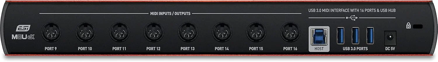 اینترفیس MIDI یواس‌بی 3.0 ای‌اس‌آی M8U eX [16 پورت ورودی/خروجی]